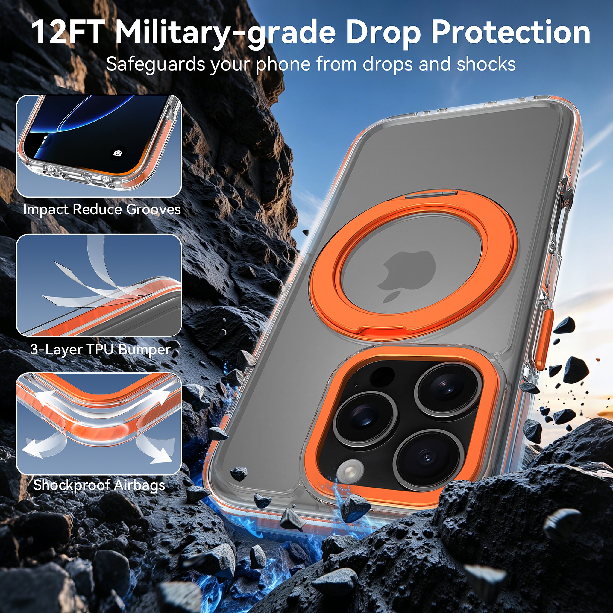 SendaFit Iridescent Two-Tone 360° Stand Case for iPhone 16 Pro detail 14