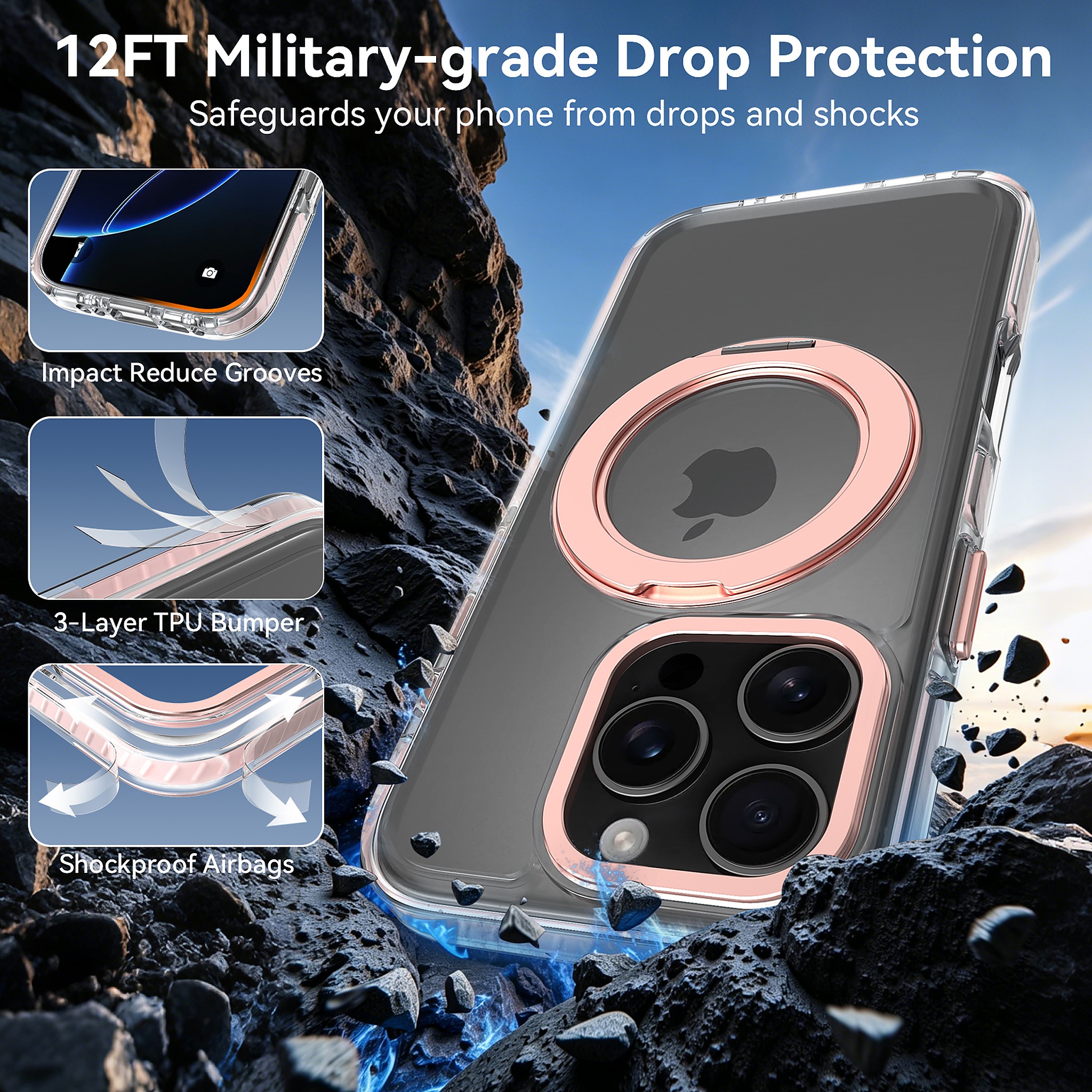 SendaFit Iridescent Two-Tone 360° Stand Case for iPhone 16 Pro detail 15