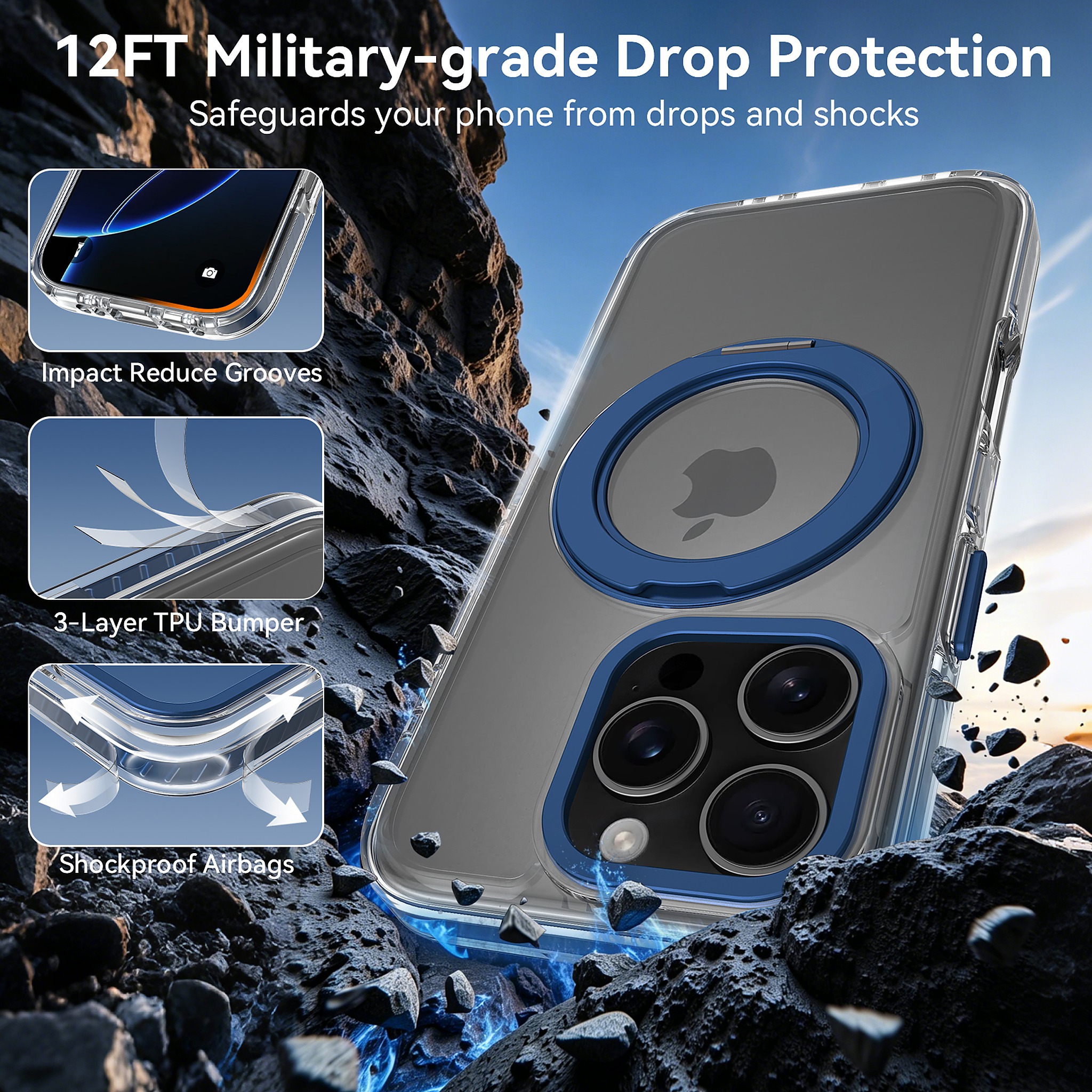 SendaFit Iridescent Two-Tone 360° Stand Case for iPhone 16 Pro detail 17