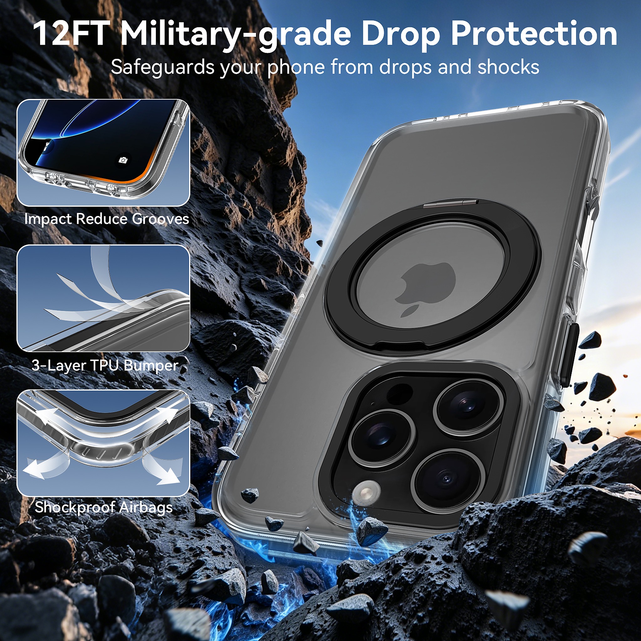 SendaFit Iridescent Two-Tone 360° Stand Case for iPhone 16 Pro detail 18