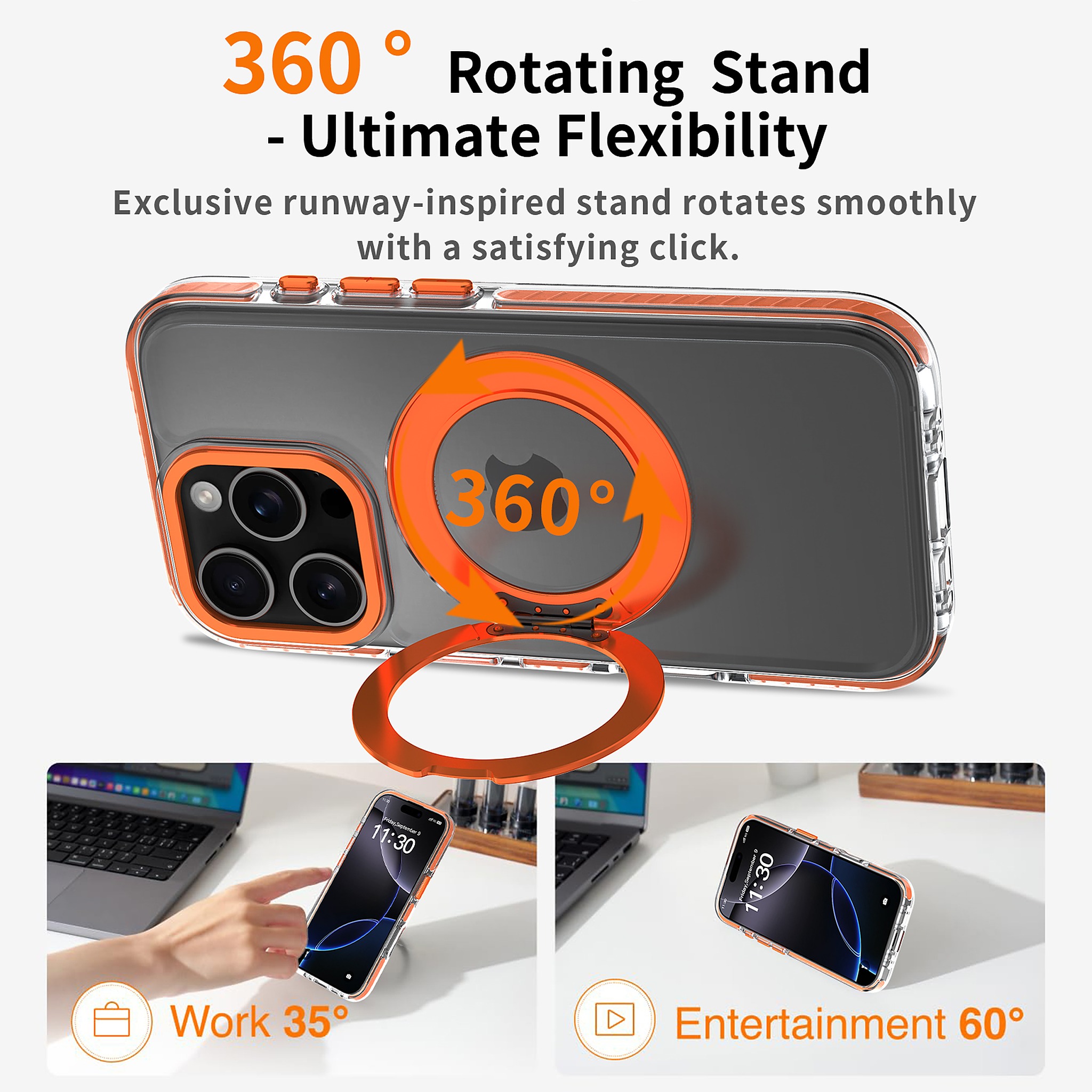 SendaFit Iridescent Two-Tone 360° Stand Case for iPhone 16 Pro detail 20