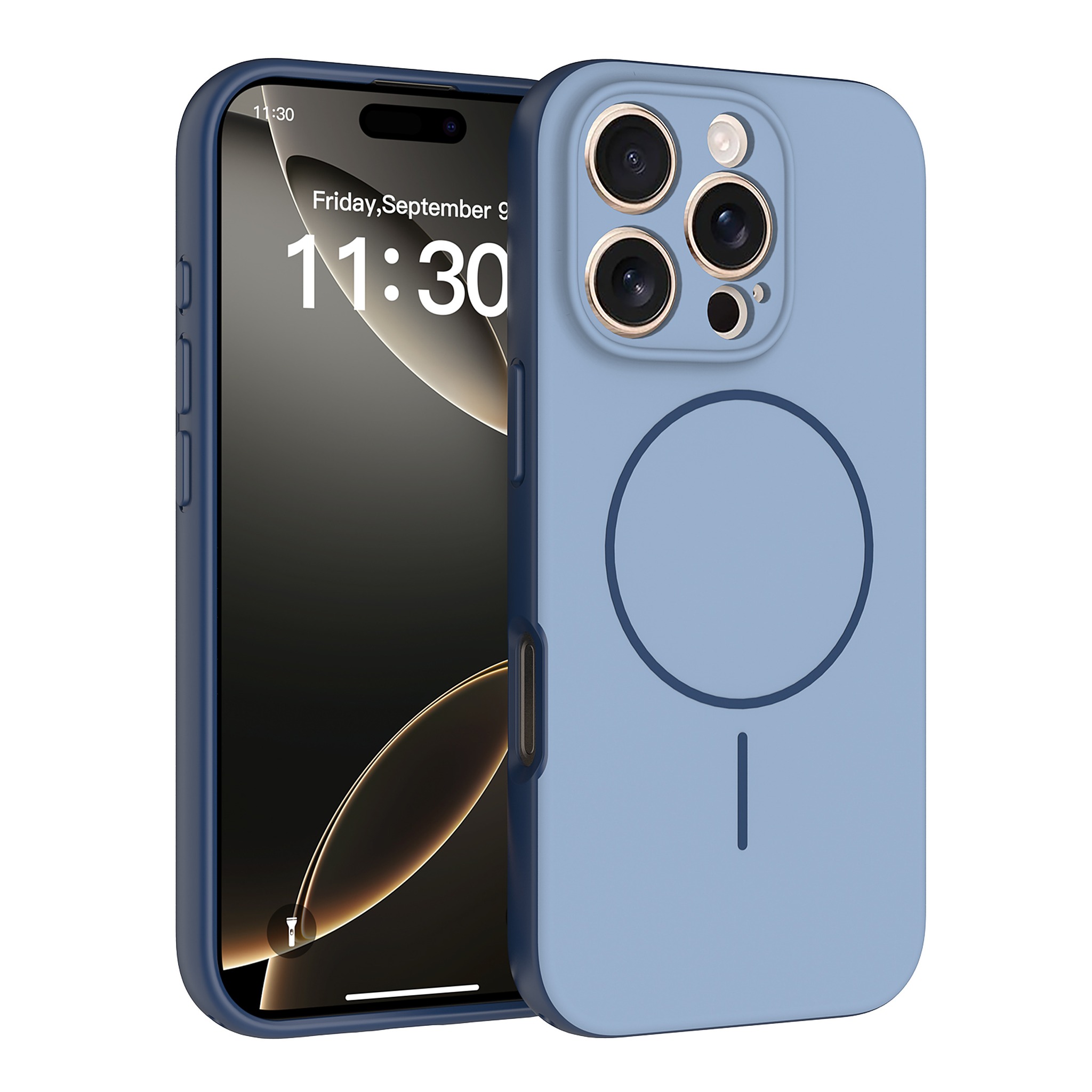 SendaFit Skin-Feel Two-in-One MagSafe Case for iPhone 16 Pro - Sapphire Blue