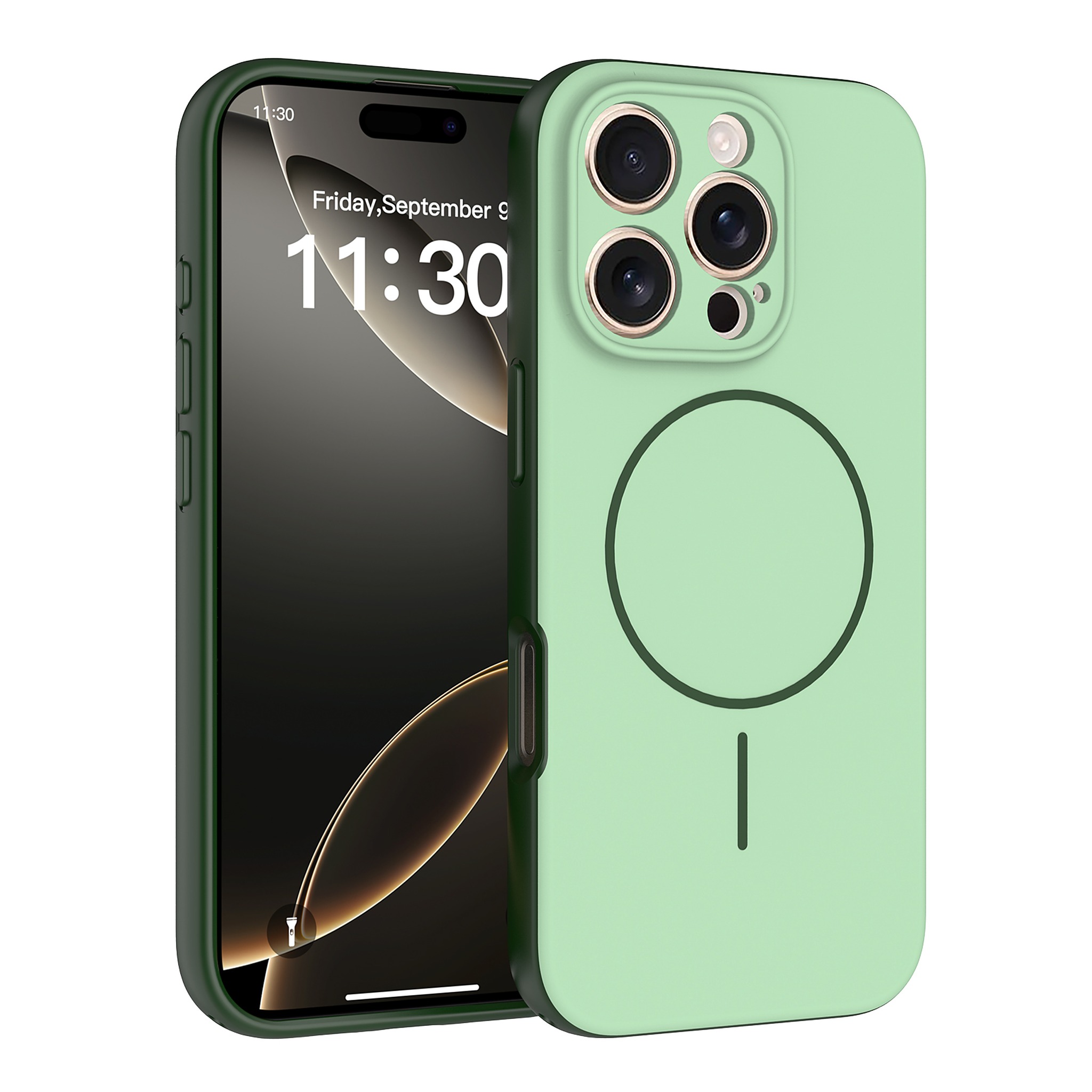 SendaFit Skin-Feel Two-in-One MagSafe Case for iPhone 16 Pro - Grass Green
