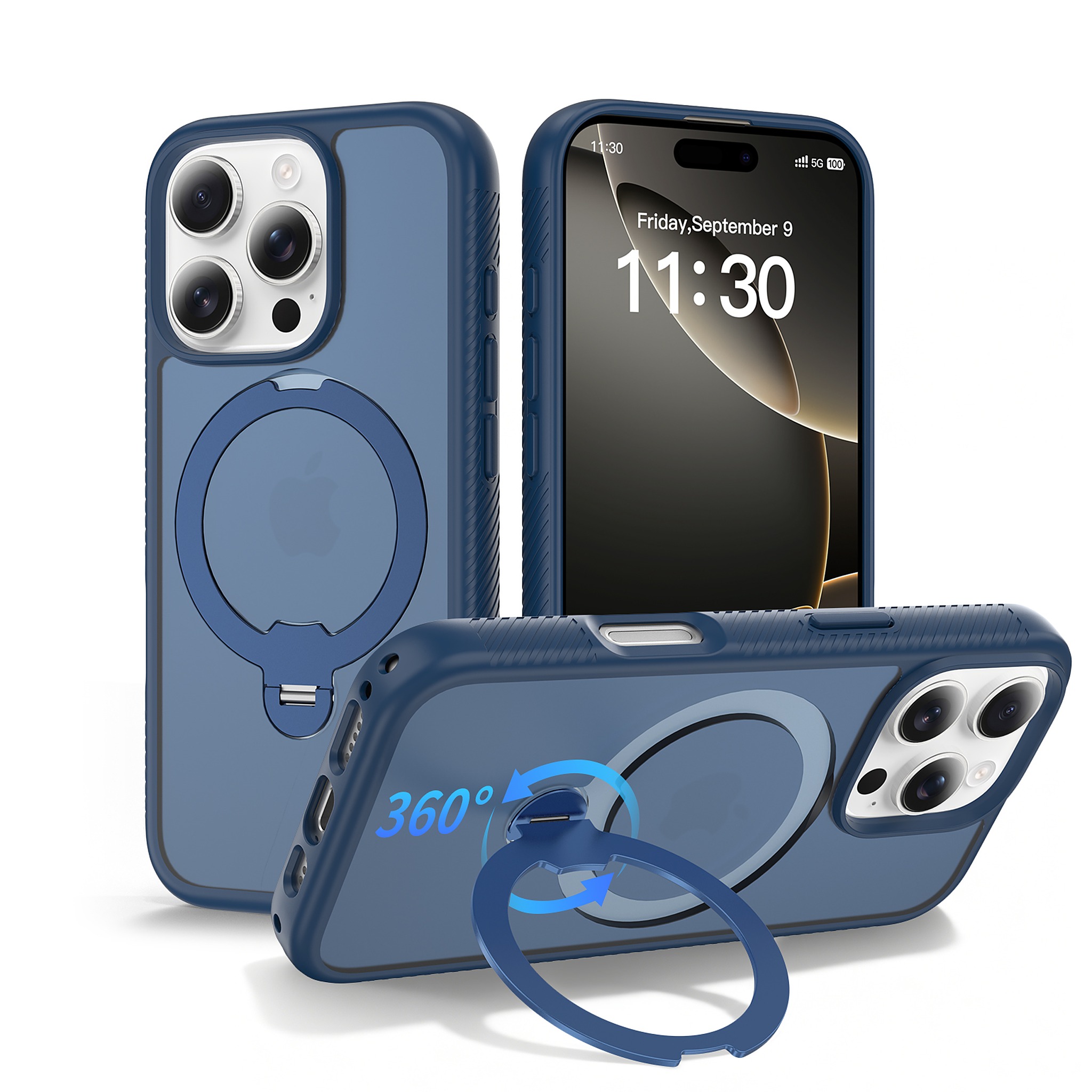 SendaFit 360° Full-Body Two-in-One Case for iPhone 16 Pro - Royal Blue