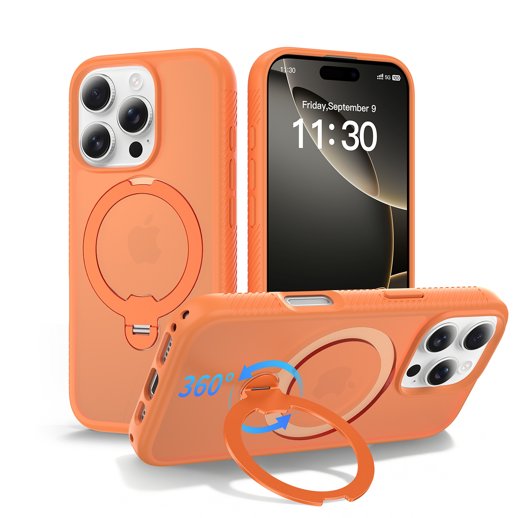 SendaFit 360° Full-Body Two-in-One Case for iPhone 16 Pro - Orange