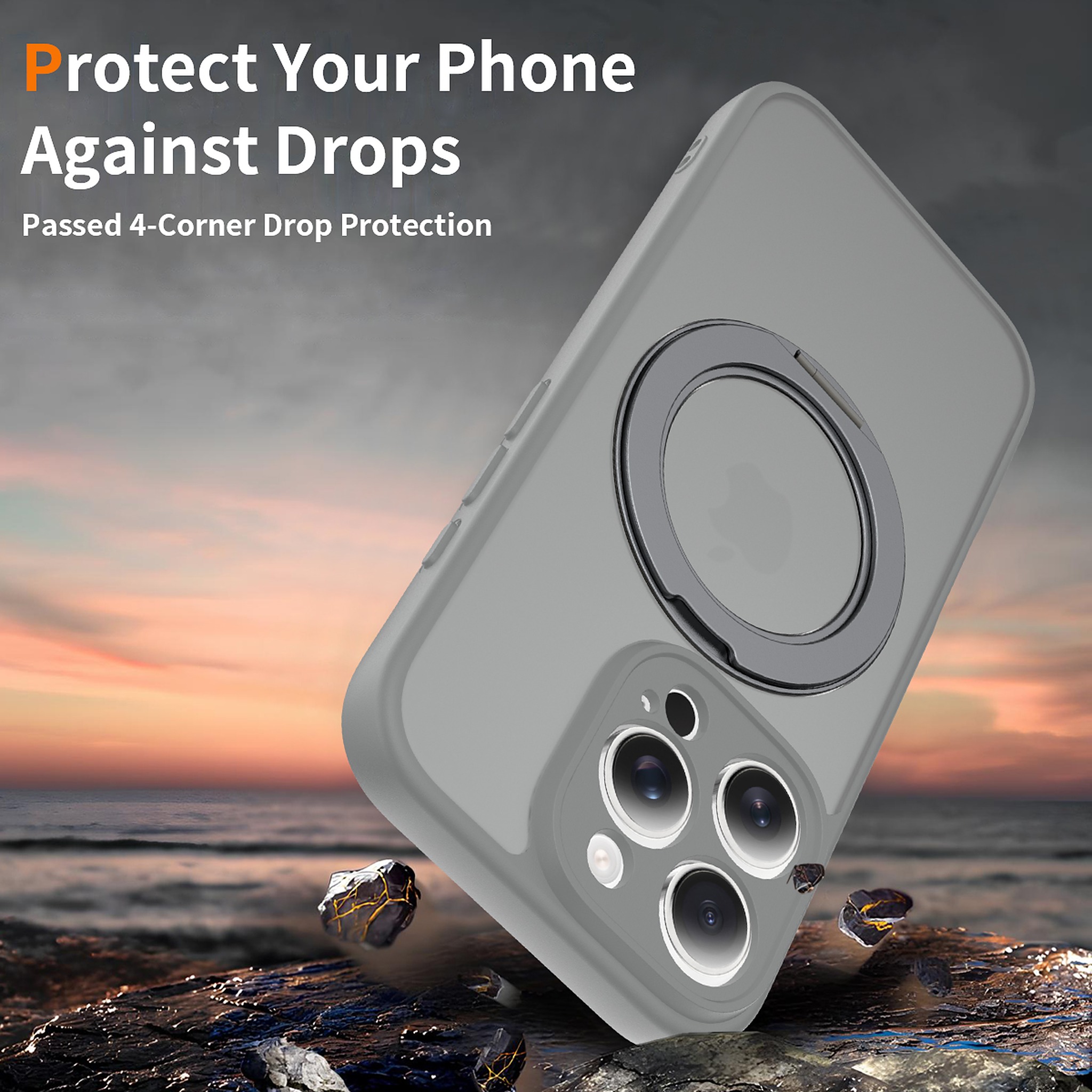 SendaFit Precise-Cutout Matte Skin-Feel 360° Stand Case for iPhone 16 Pro detail 11
