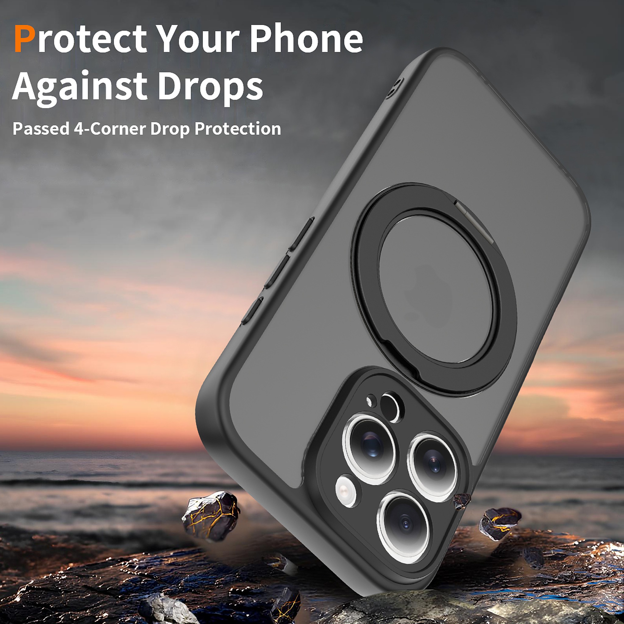 SendaFit Precise-Cutout Matte Skin-Feel 360° Stand Case for iPhone 16 Pro detail 18