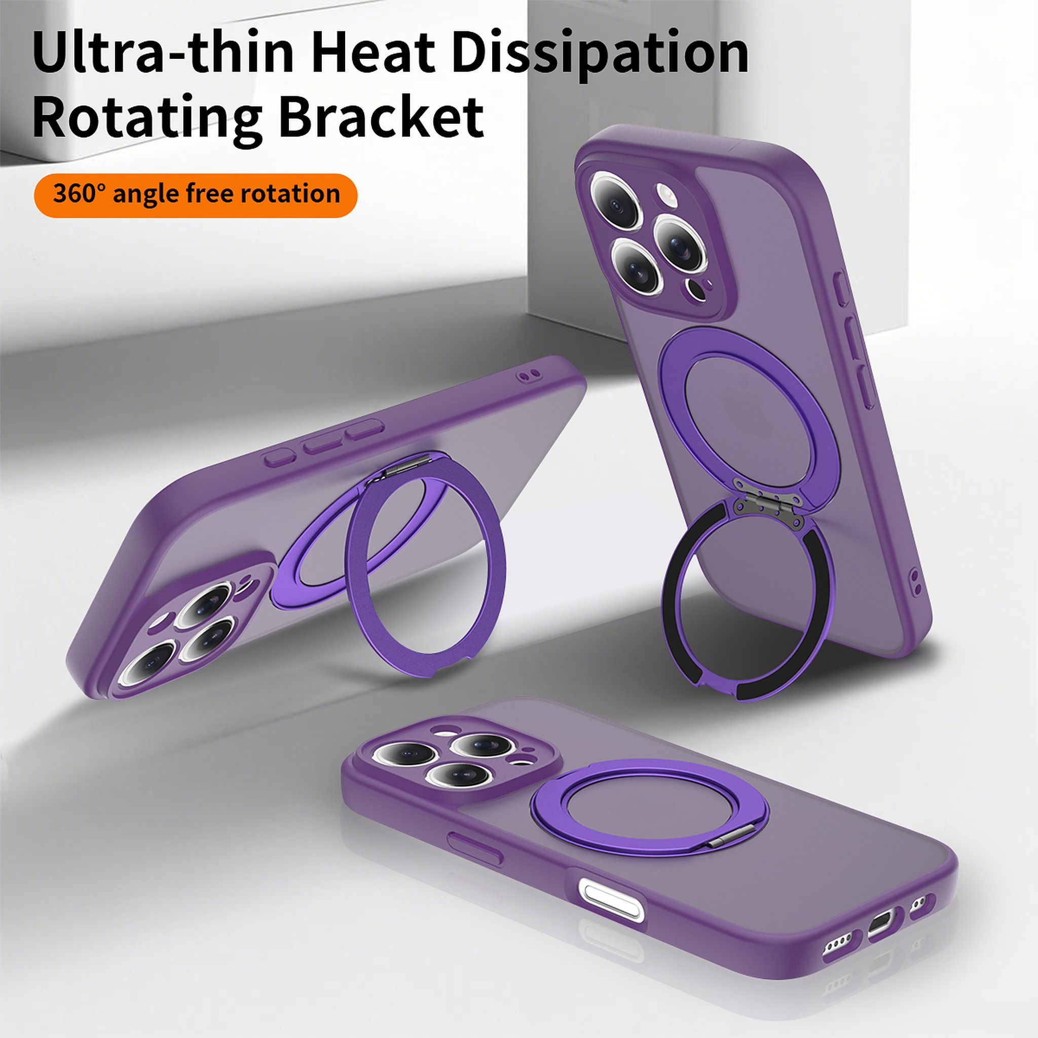SendaFit Precise-Cutout Matte Skin-Feel 360° Stand Case for iPhone 16 Pro detail 20