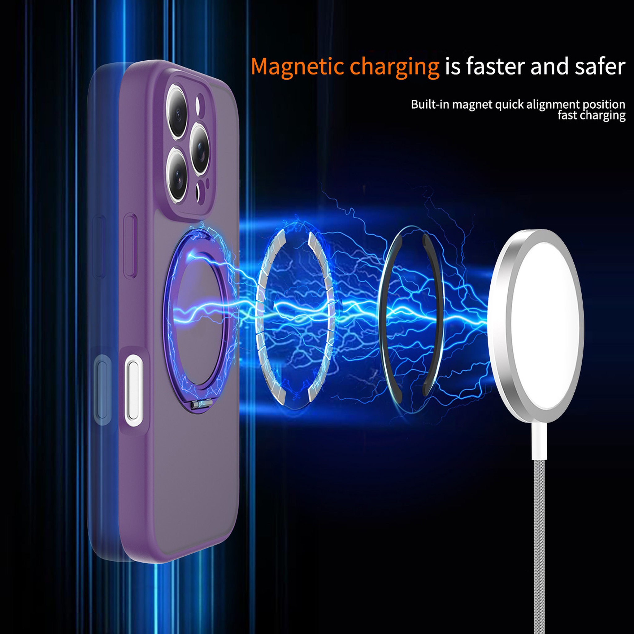 SendaFit Precise-Cutout Matte Skin-Feel 360° Stand Case for iPhone 16 Pro detail 21