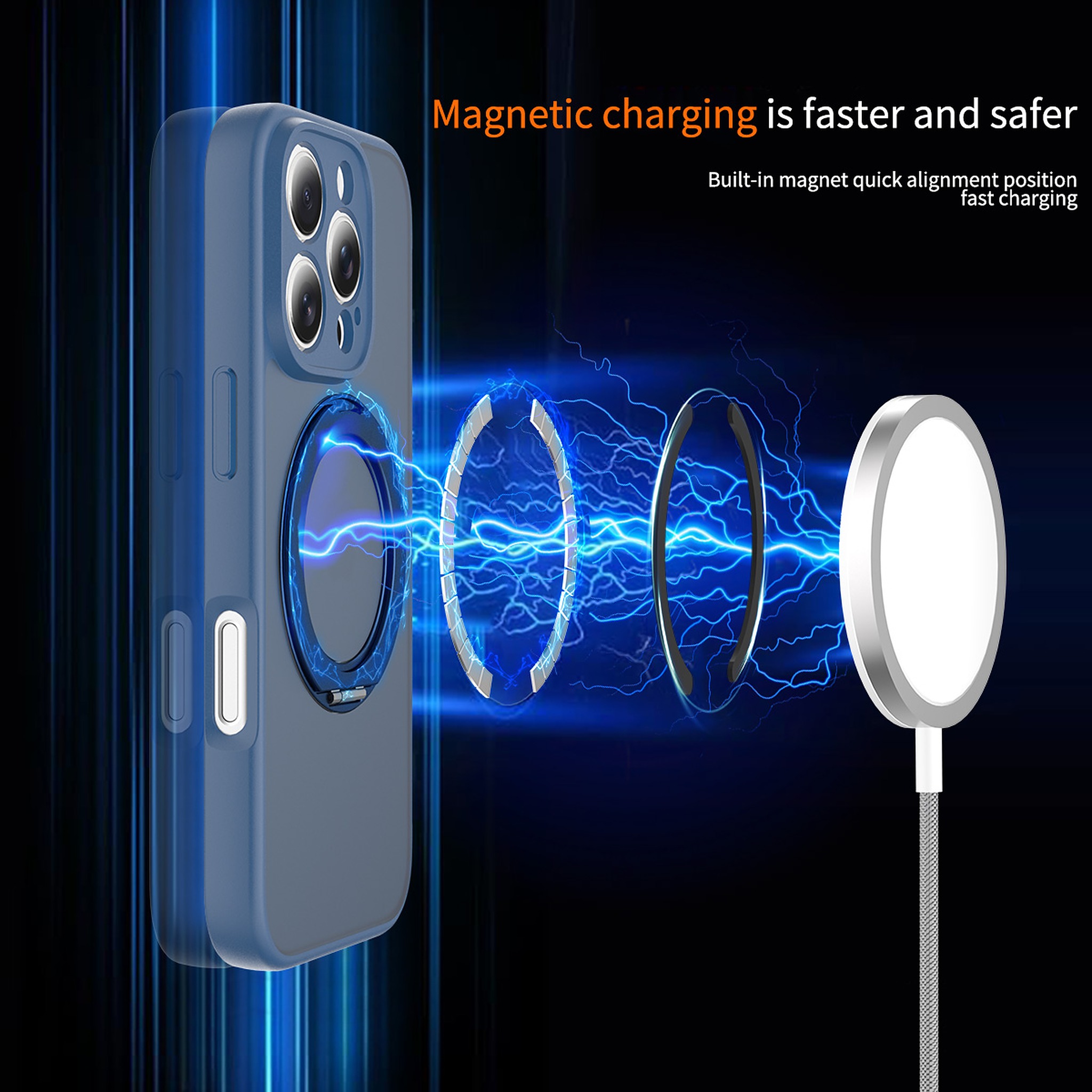 SendaFit Precise-Cutout Matte Skin-Feel 360° Stand Case for iPhone 16 Pro detail 5