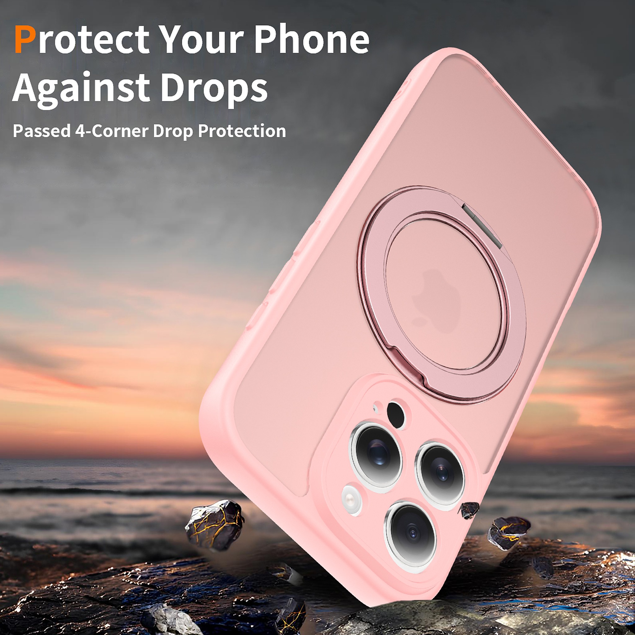SendaFit Precise-Cutout Matte Skin-Feel 360° Stand Case for iPhone 16 Pro detail 6
