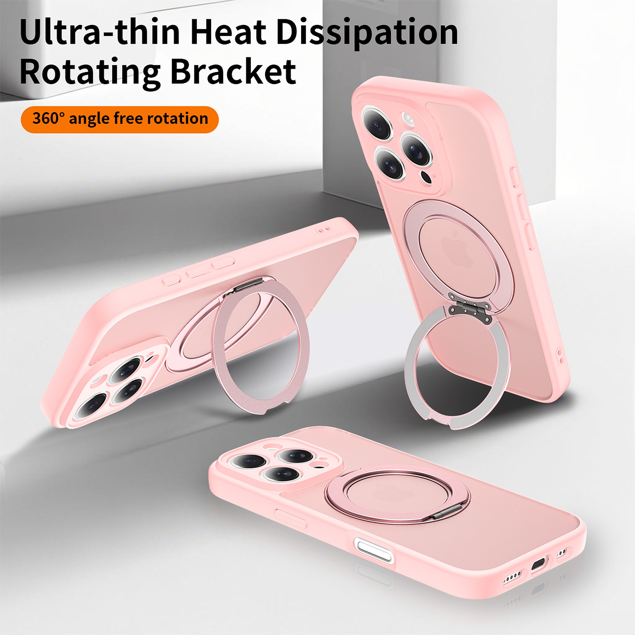 SendaFit Precise-Cutout Matte Skin-Feel 360° Stand Case for iPhone 16 Pro detail 9