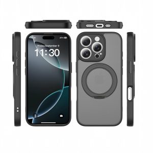SendaFit Precise-Cutout Matte Skin-Feel 360° Stand Case for iPhone 16 Pro