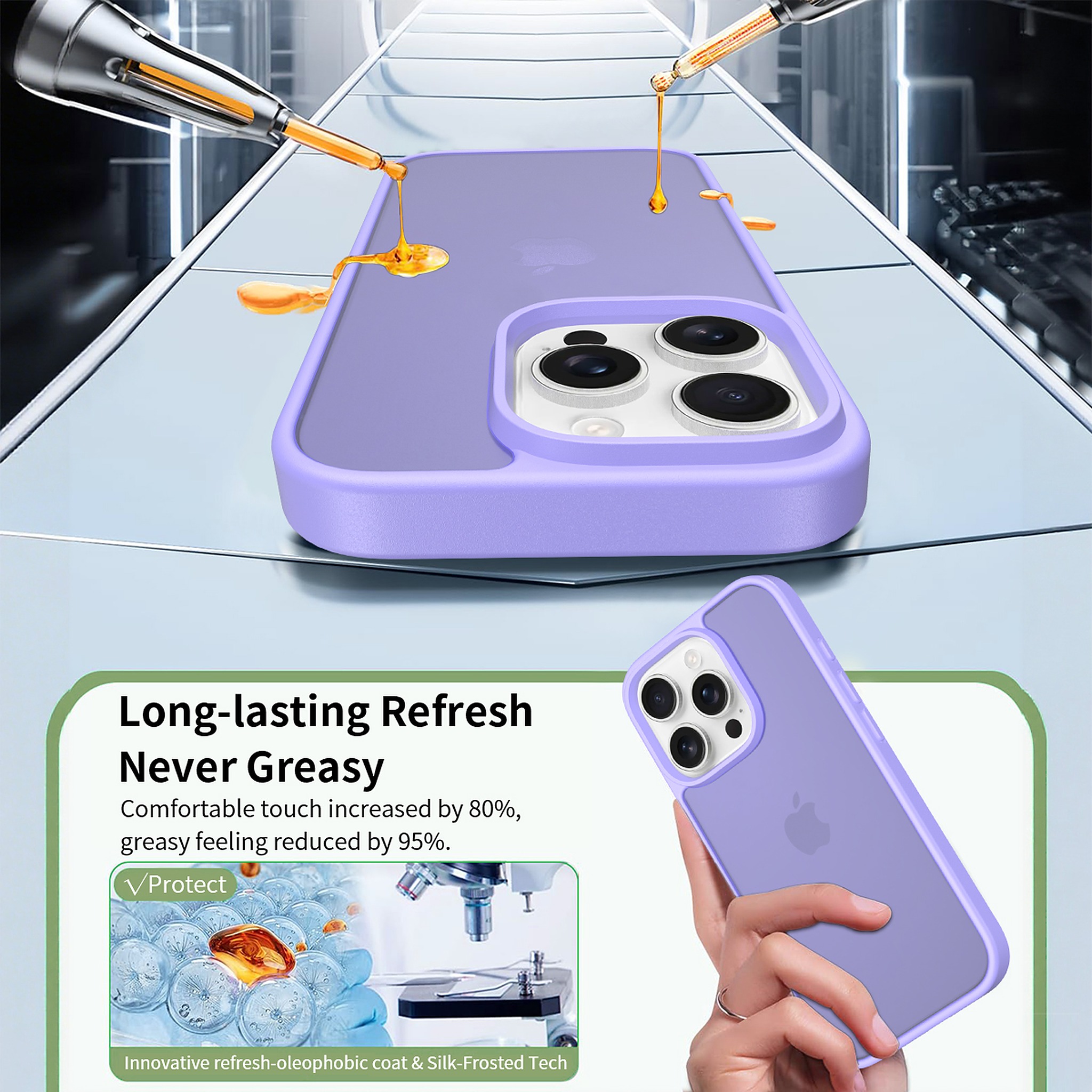 SendaFit Matte Skin-Feel Two-in-One Case for iPhone 16 Pro (Orange Accent) detail 25