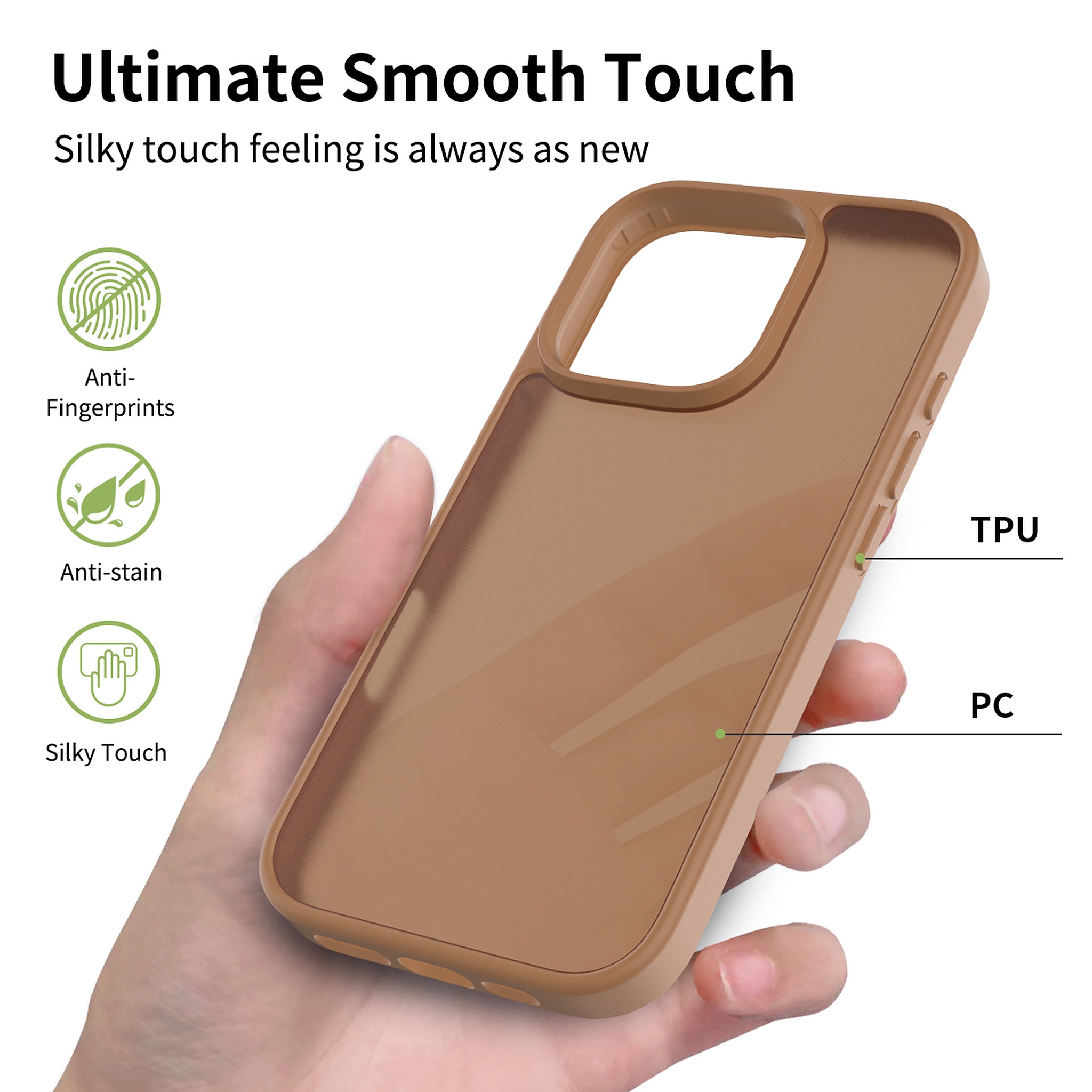 SendaFit Matte Skin-Feel Two-in-One Case for iPhone 16 Pro (Orange Accent) detail 31