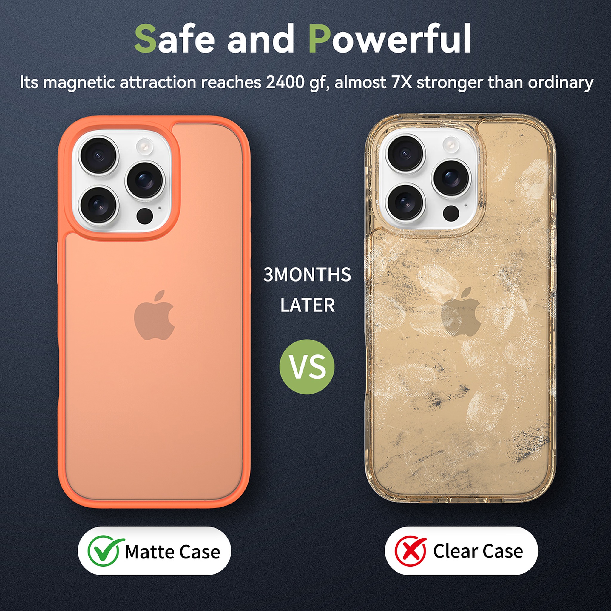 SendaFit Matte Skin-Feel Two-in-One Case for iPhone 16 Pro (Orange Accent) detail 48