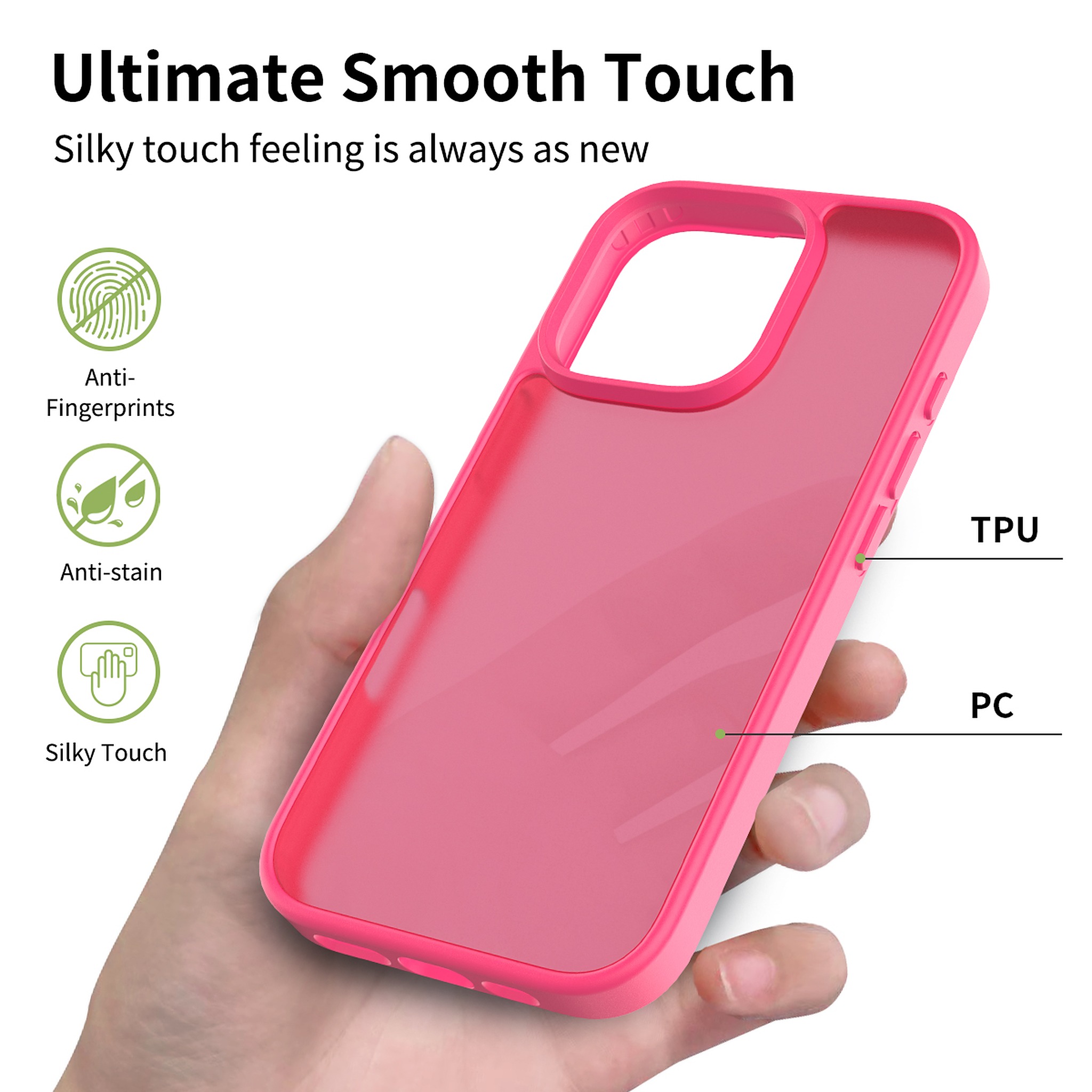 SendaFit Matte Skin-Feel Two-in-One Case for iPhone 16 Pro (Orange Accent) detail 5
