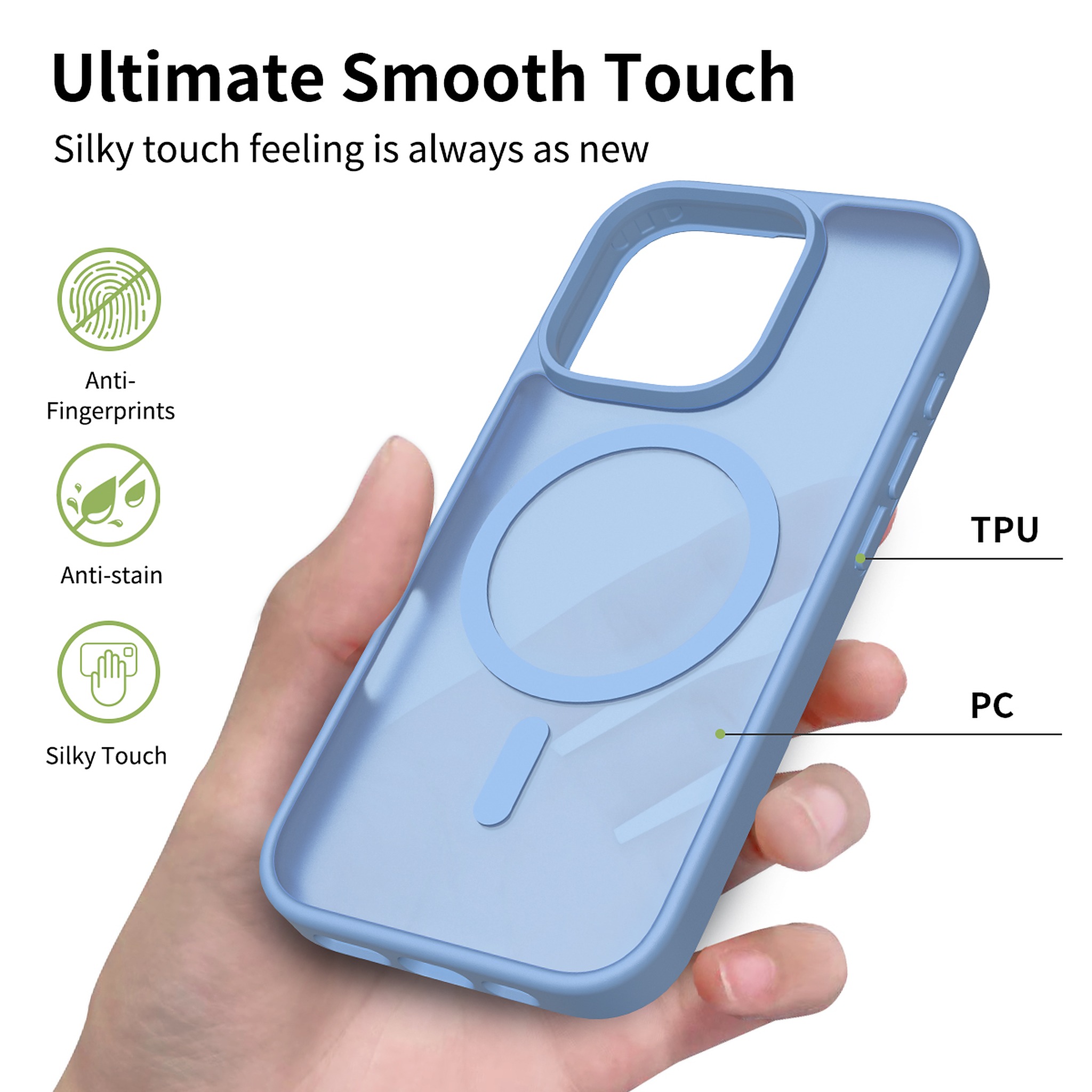 SendaFit Matte Skin-Feel Two-in-One MagSafe Case for iPhone 16 Pro (Orange Accent) detail 1