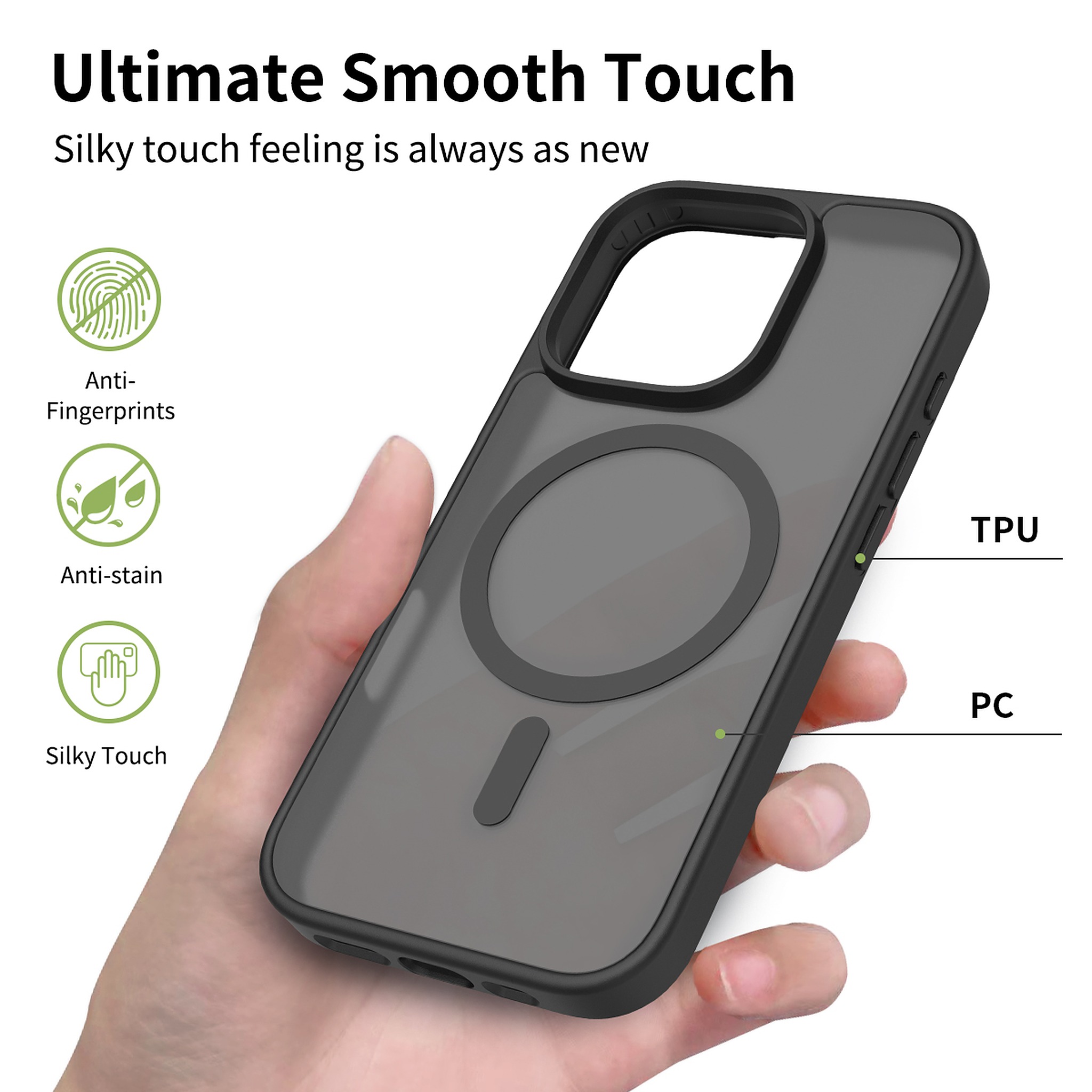SendaFit Matte Skin-Feel Two-in-One MagSafe Case for iPhone 16 Pro (Orange Accent) detail 15