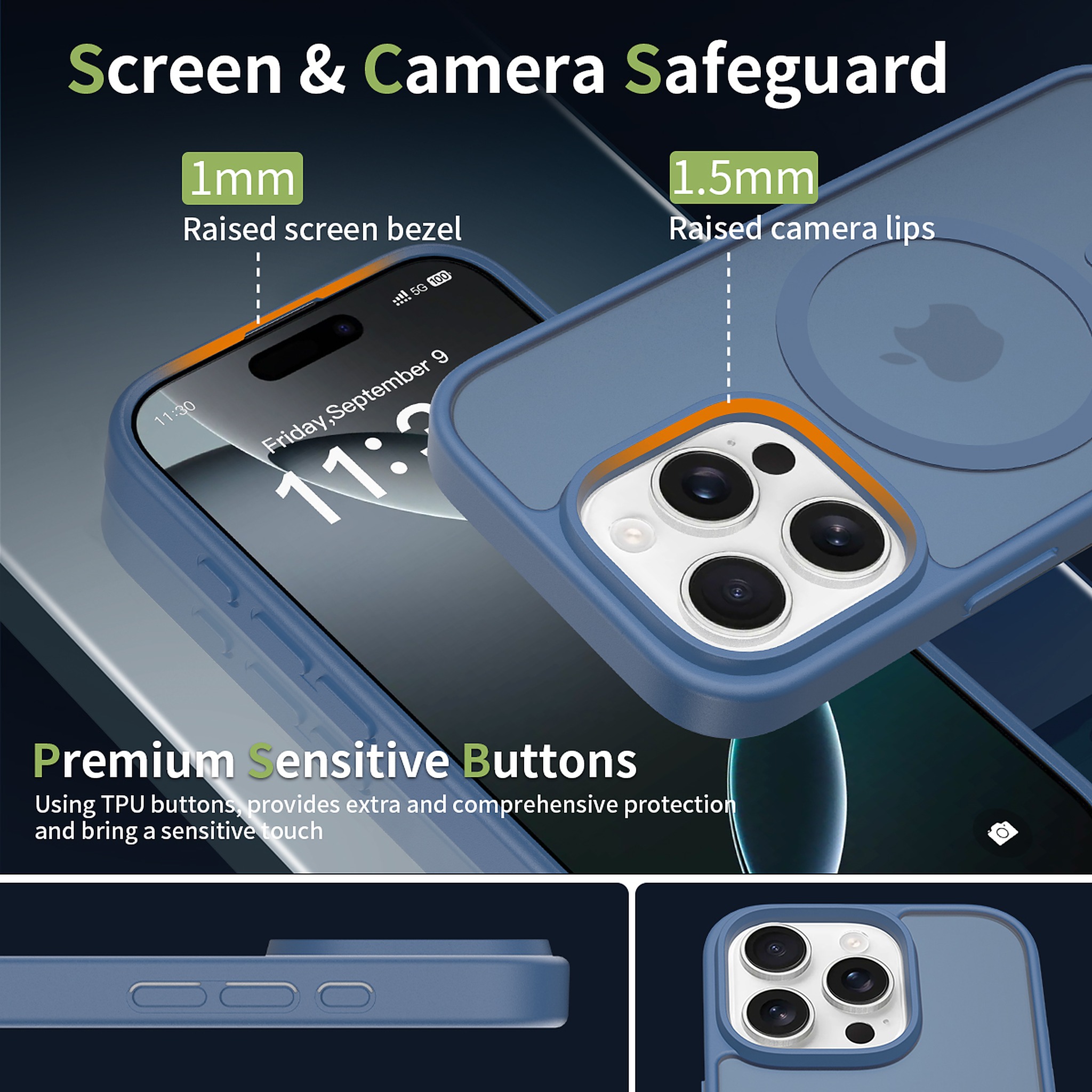 SendaFit Matte Skin-Feel Two-in-One MagSafe Case for iPhone 16 Pro (Orange Accent) detail 24
