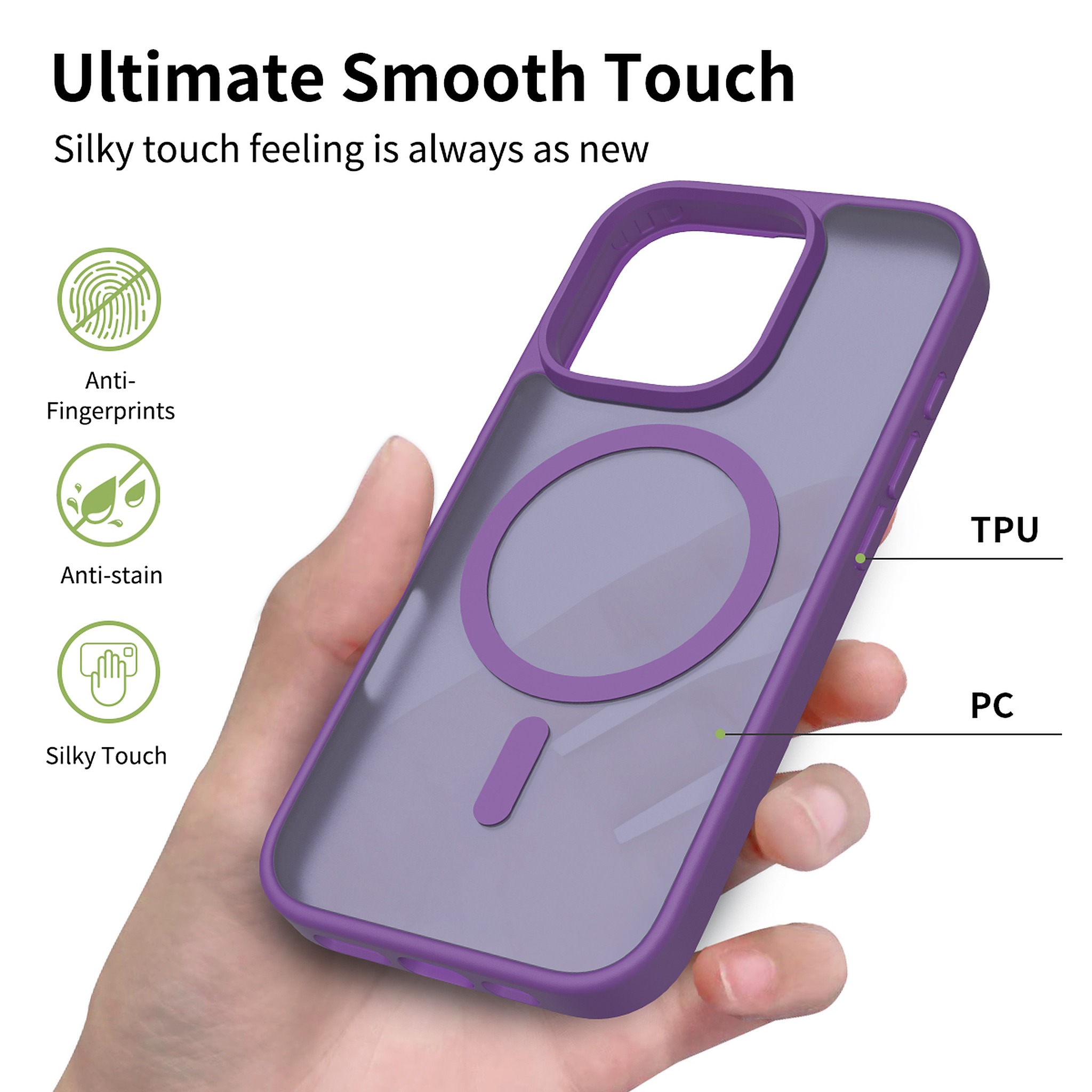 SendaFit Matte Skin-Feel Two-in-One MagSafe Case for iPhone 16 Pro (Orange Accent) detail 33