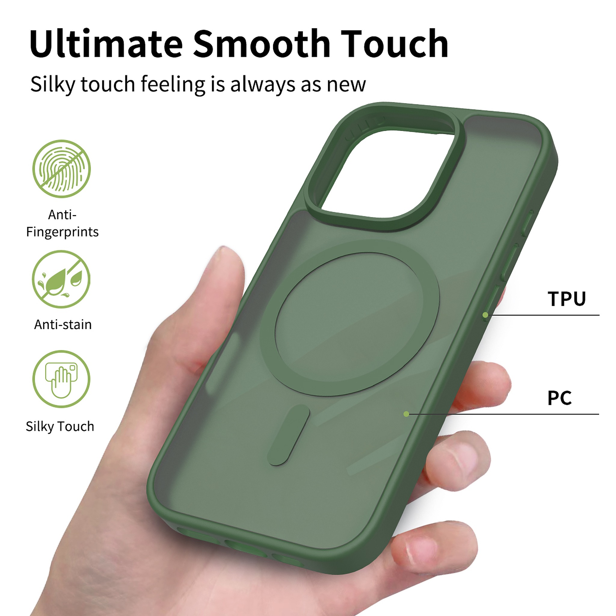 SendaFit Matte Skin-Feel Two-in-One MagSafe Case for iPhone 16 Pro (Orange Accent) detail 44