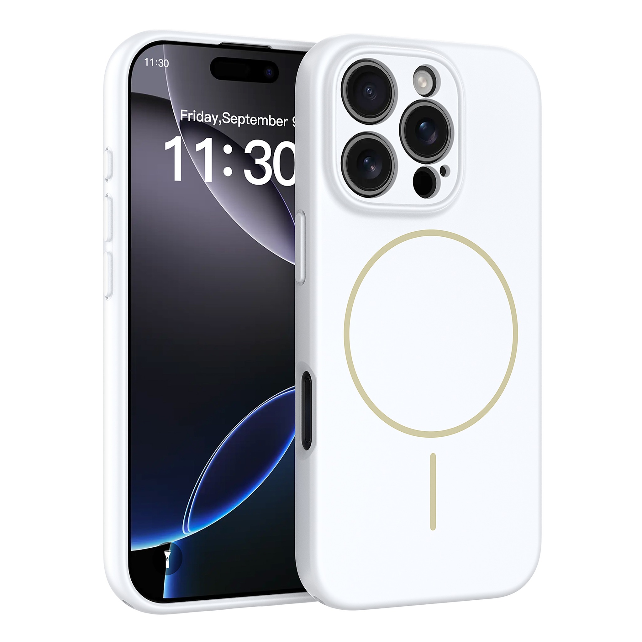 SendaFit Solid-Color Two-in-One MagSafe Case for iPhone 16 Pro - Cloud White