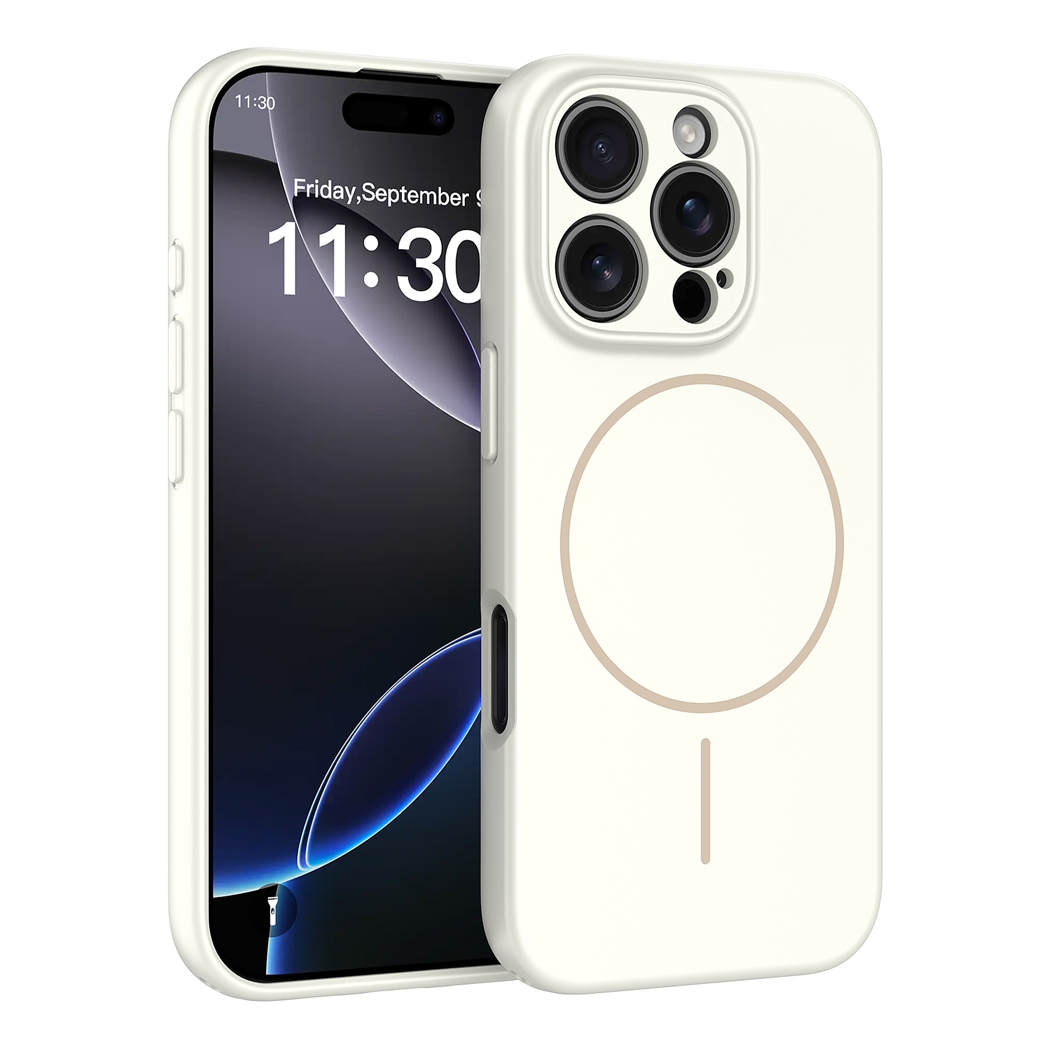 SendaFit Solid-Color Two-in-One MagSafe Case for iPhone 16 Pro - Antique White