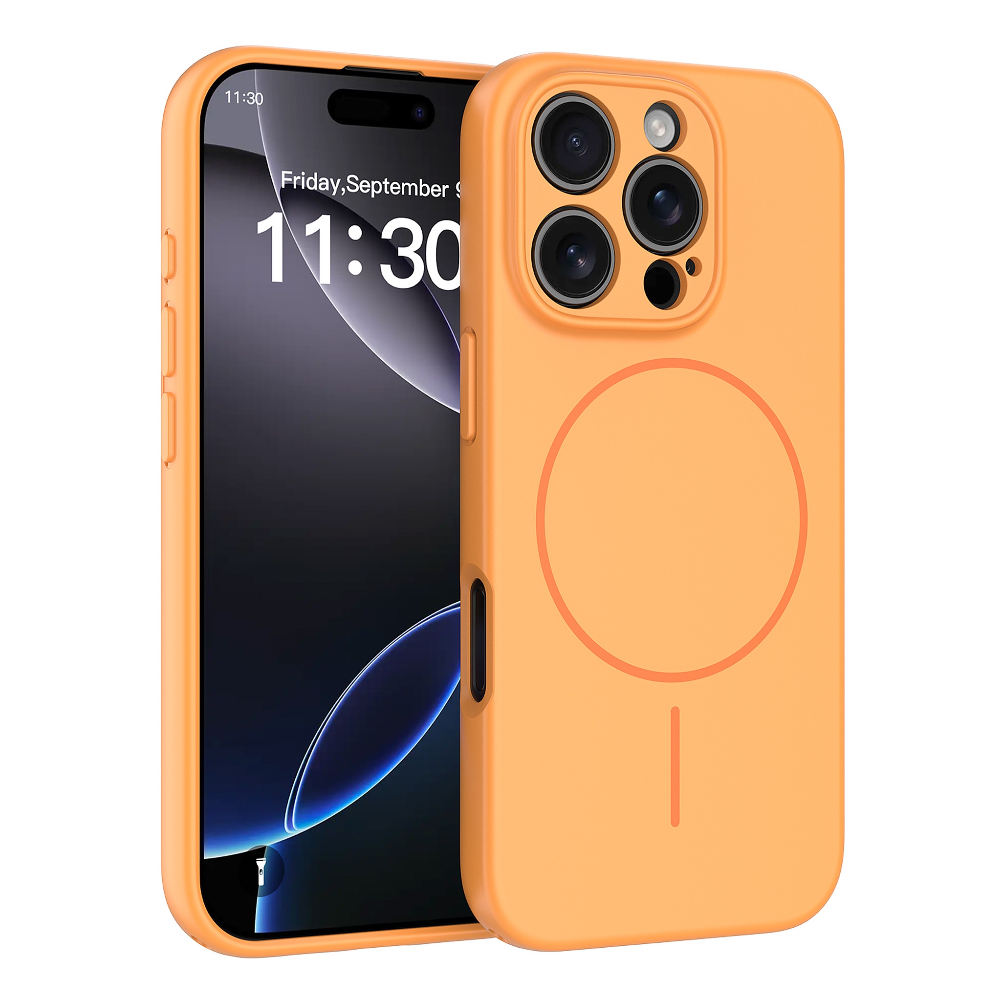 SendaFit Solid-Color Two-in-One MagSafe Case for iPhone 16 Pro - Orange