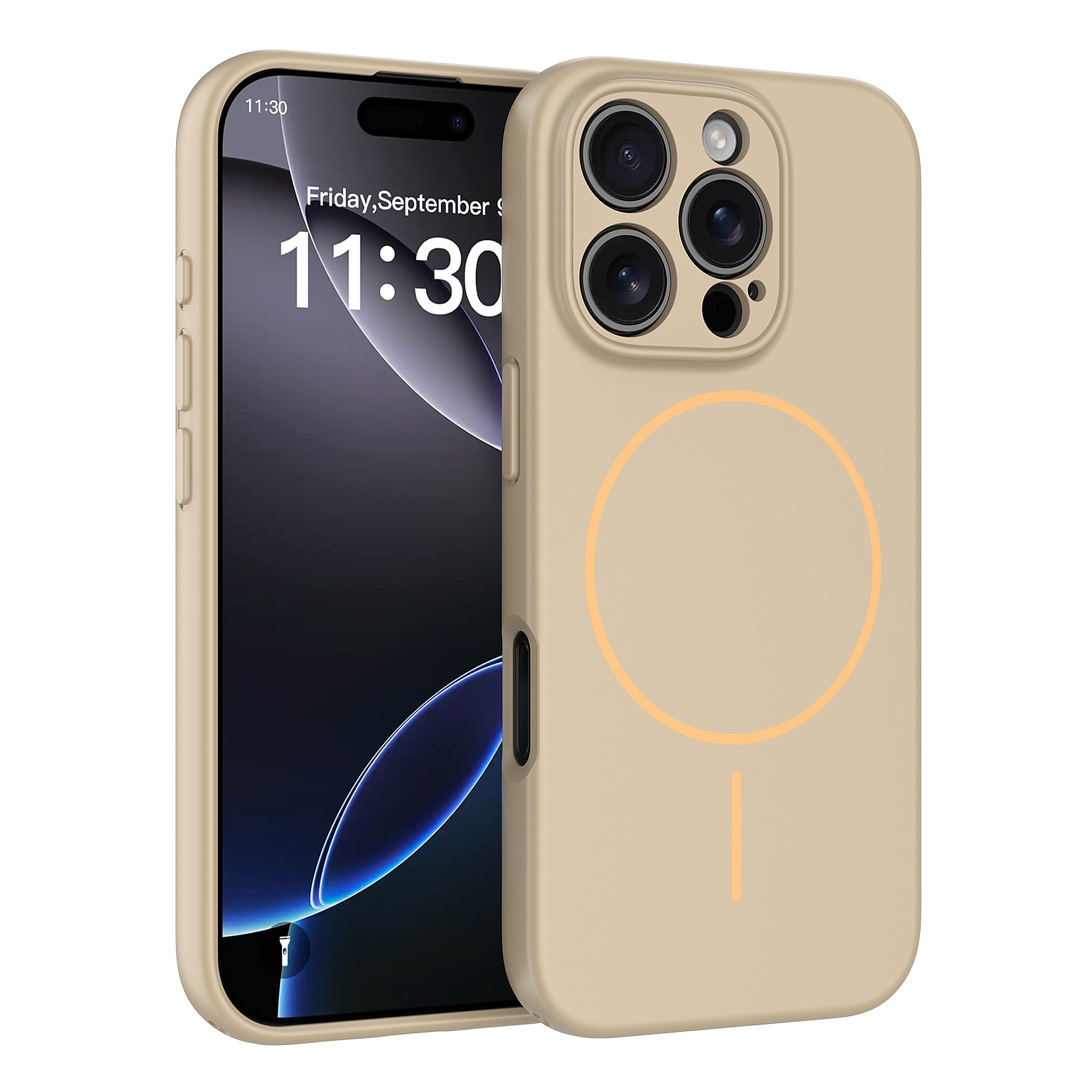 SendaFit Solid-Color Two-in-One MagSafe Case for iPhone 16 Pro - Desert Gold