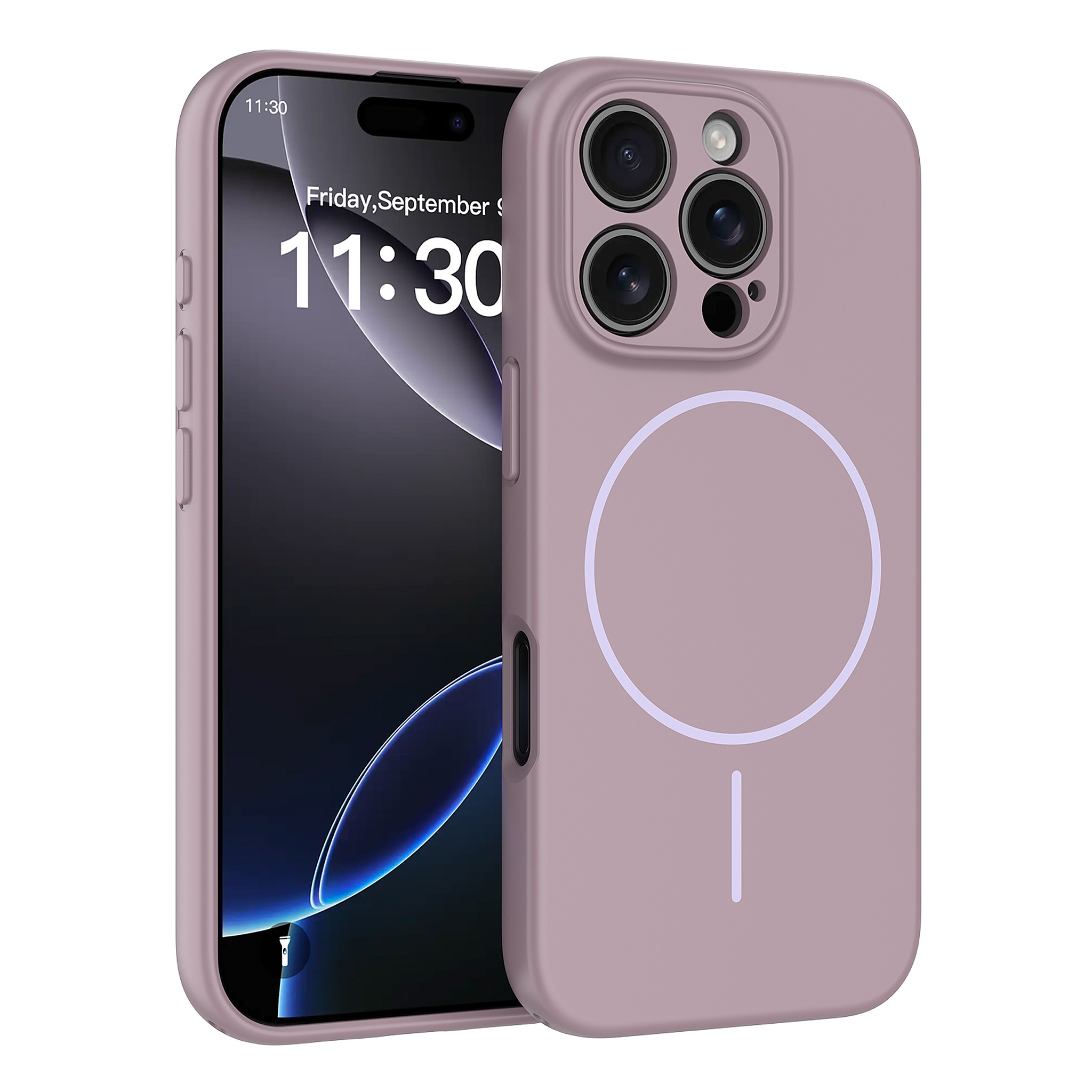 SendaFit Solid-Color Two-in-One MagSafe Case for iPhone 16 Pro - Dusty Purple