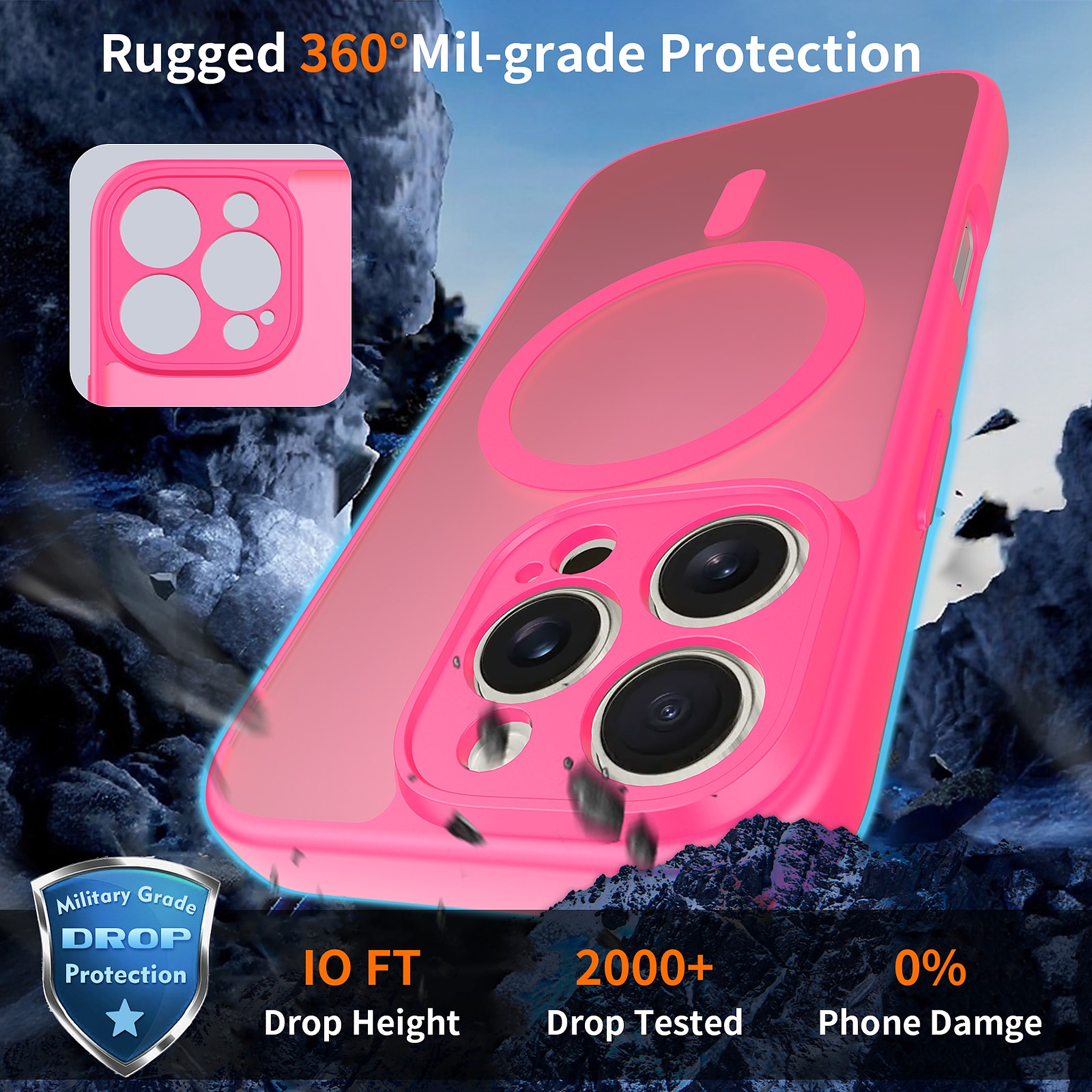 SendaFit Precise-Cutout Matte Skin-Feel MagSafe Case for iPhone 16 Pro detail 12