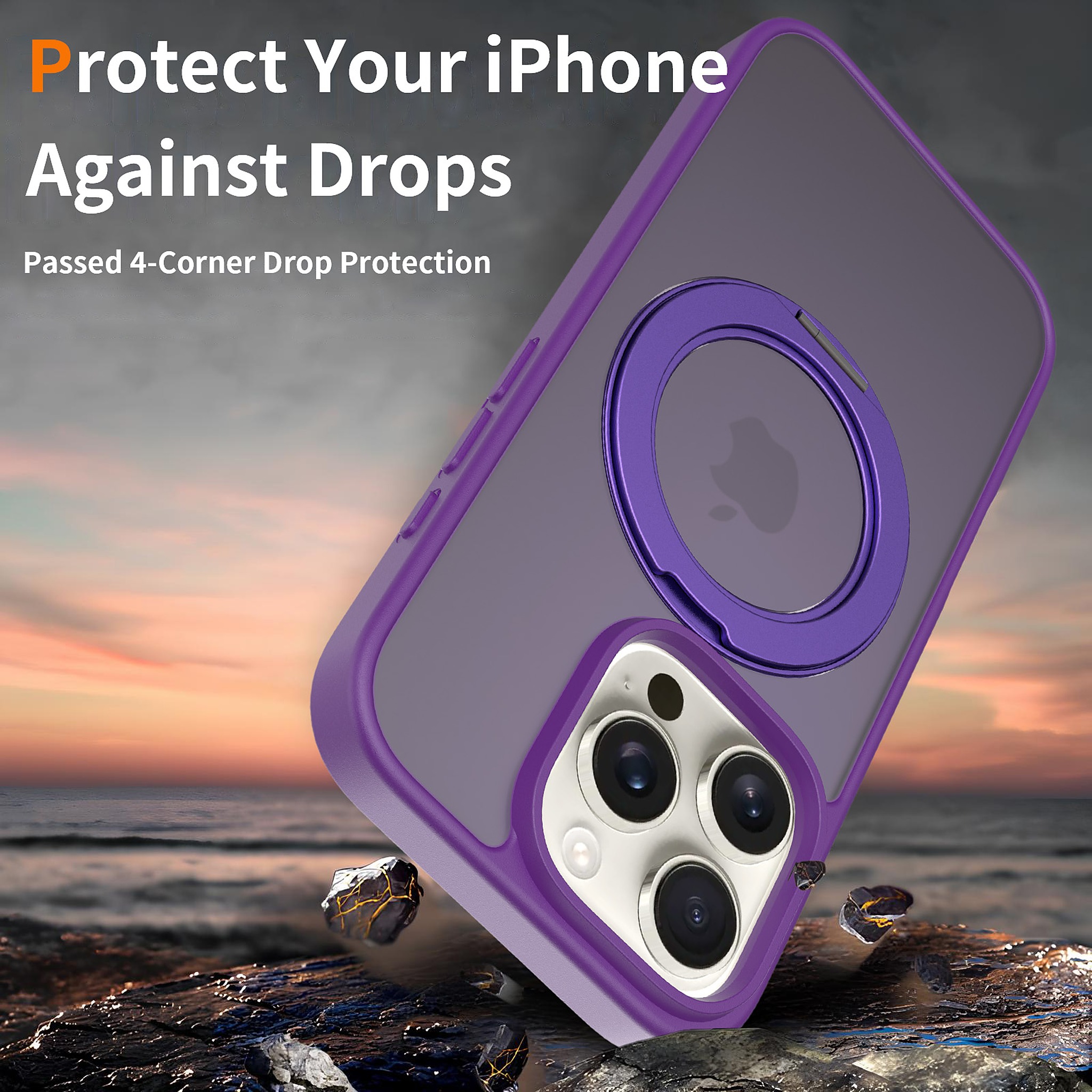 SendaFit Matte Skin-Feel 360° Stand Case for iPhone 16 Pro detail 15