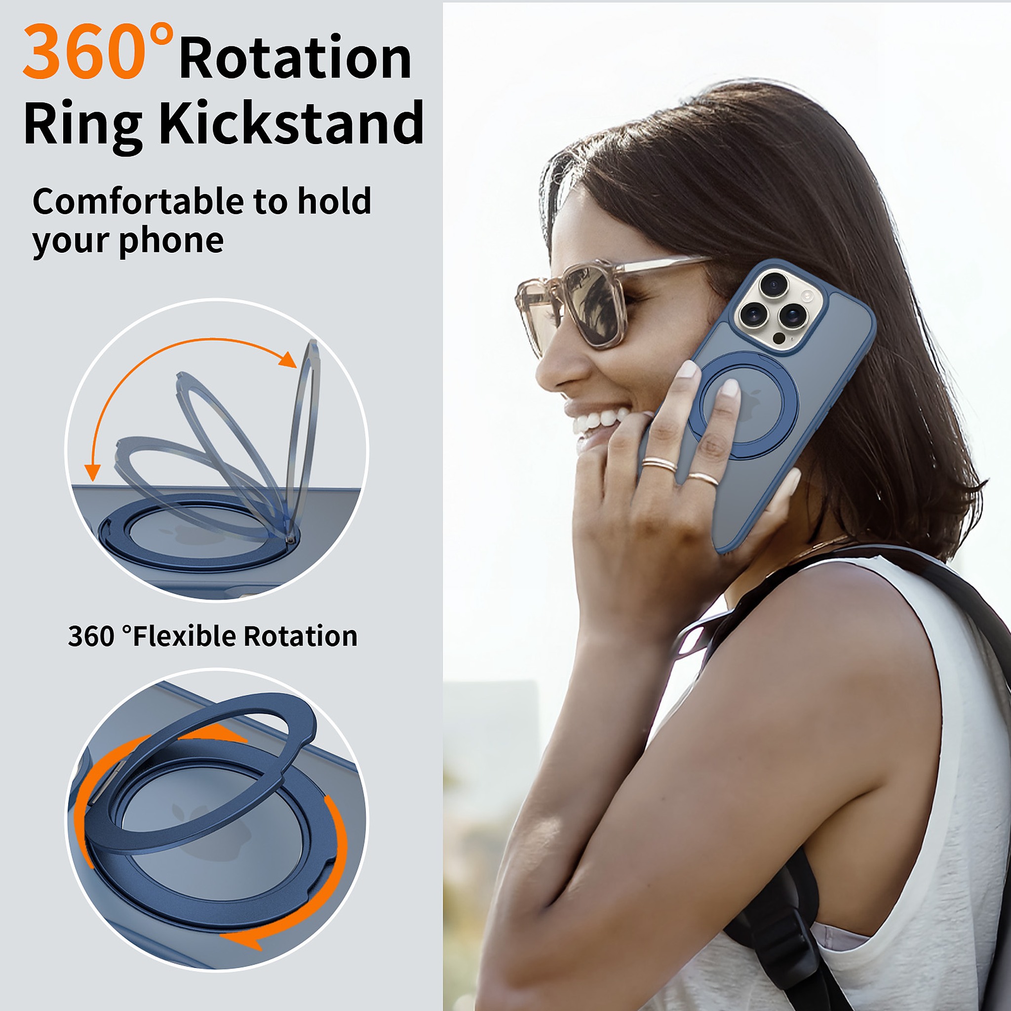 SendaFit Matte Skin-Feel 360° Stand Case for iPhone 16 Pro detail 22