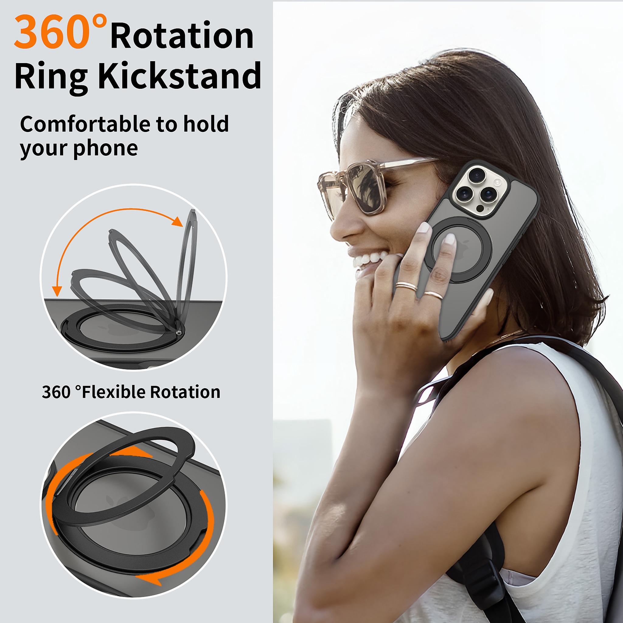 SendaFit Matte Skin-Feel 360° Stand Case for iPhone 16 Pro detail 26