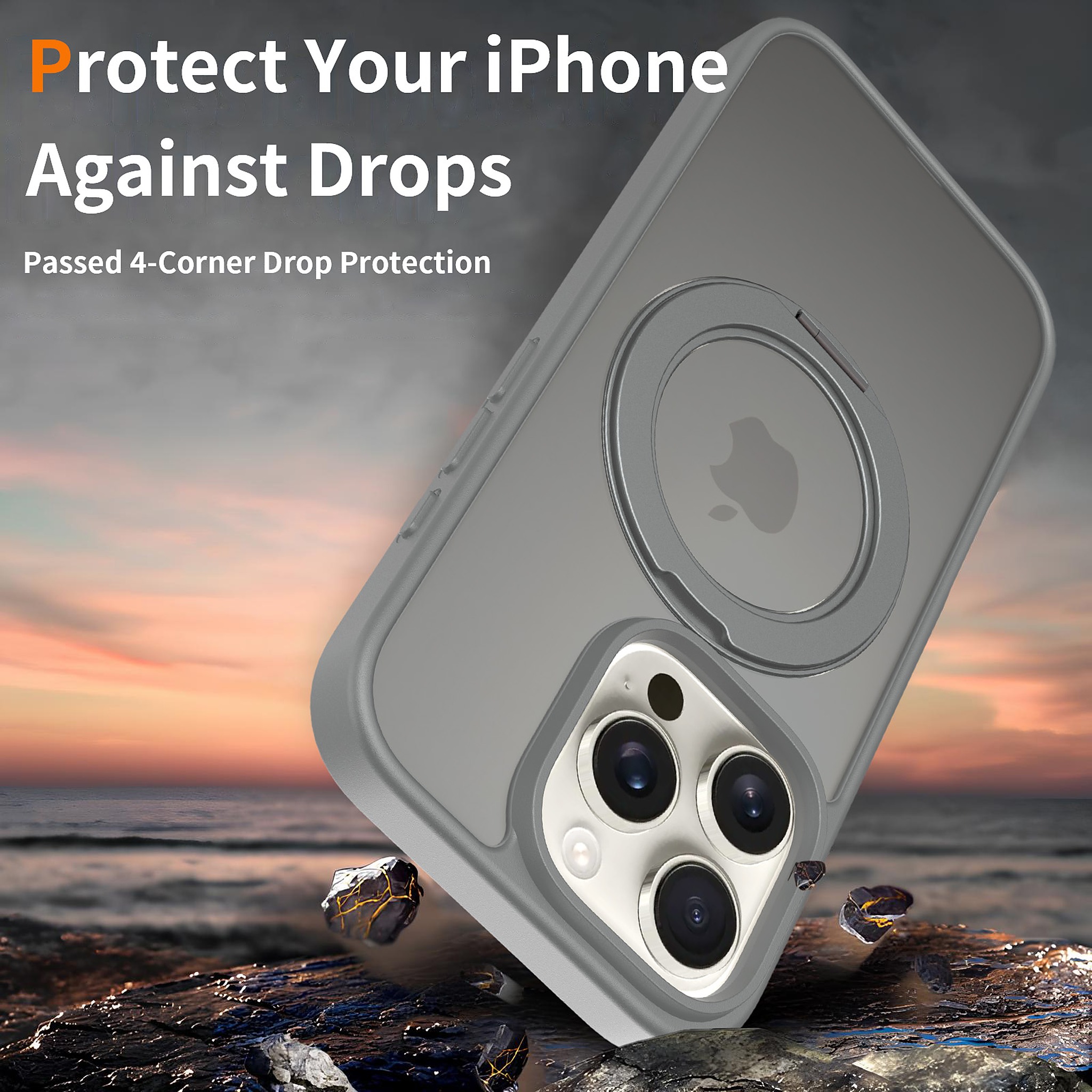 SendaFit Matte Skin-Feel 360° Stand Case for iPhone 16 Pro detail 5