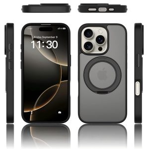 SendaFit Matte Skin-Feel 360° Stand Case for iPhone 16 Pro