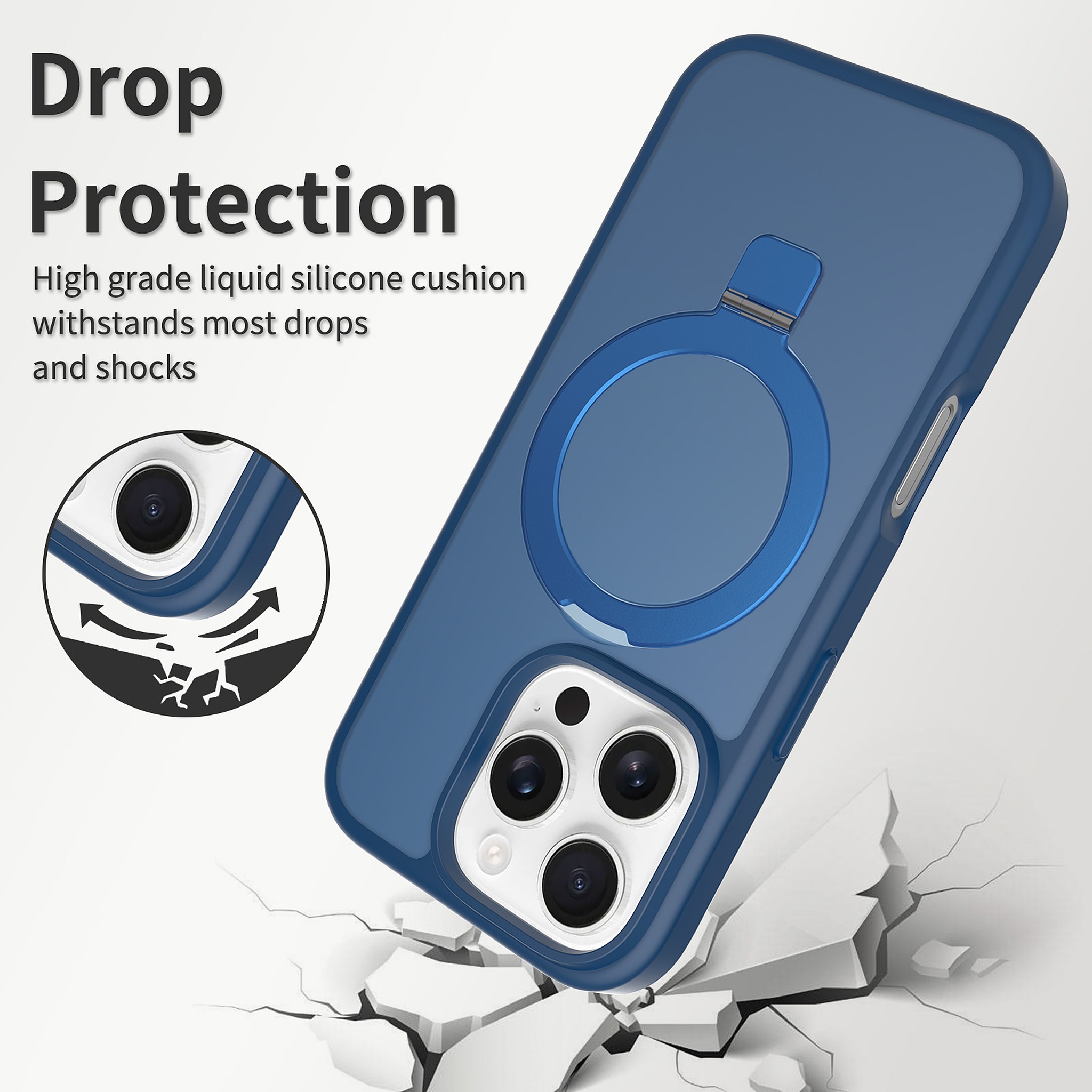 SendaFit Matte Skin-Feel Racket-Stand Case for iPhone 16 Pro detail 1