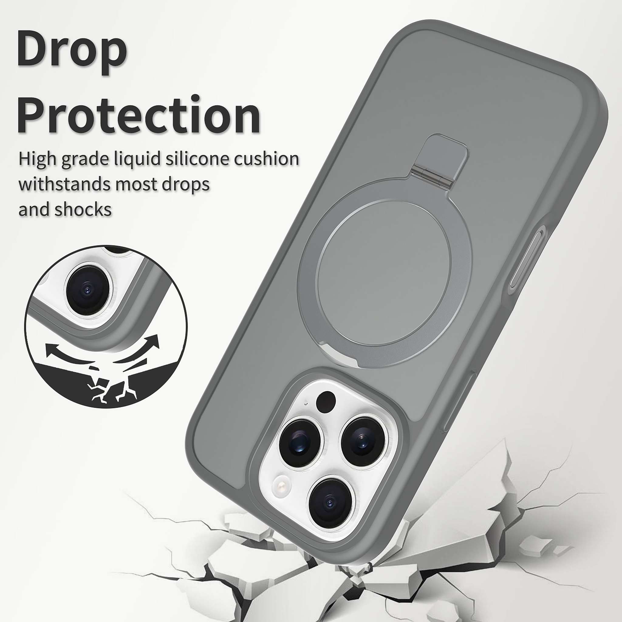 SendaFit Matte Skin-Feel Racket-Stand Case for iPhone 16 Pro detail 2