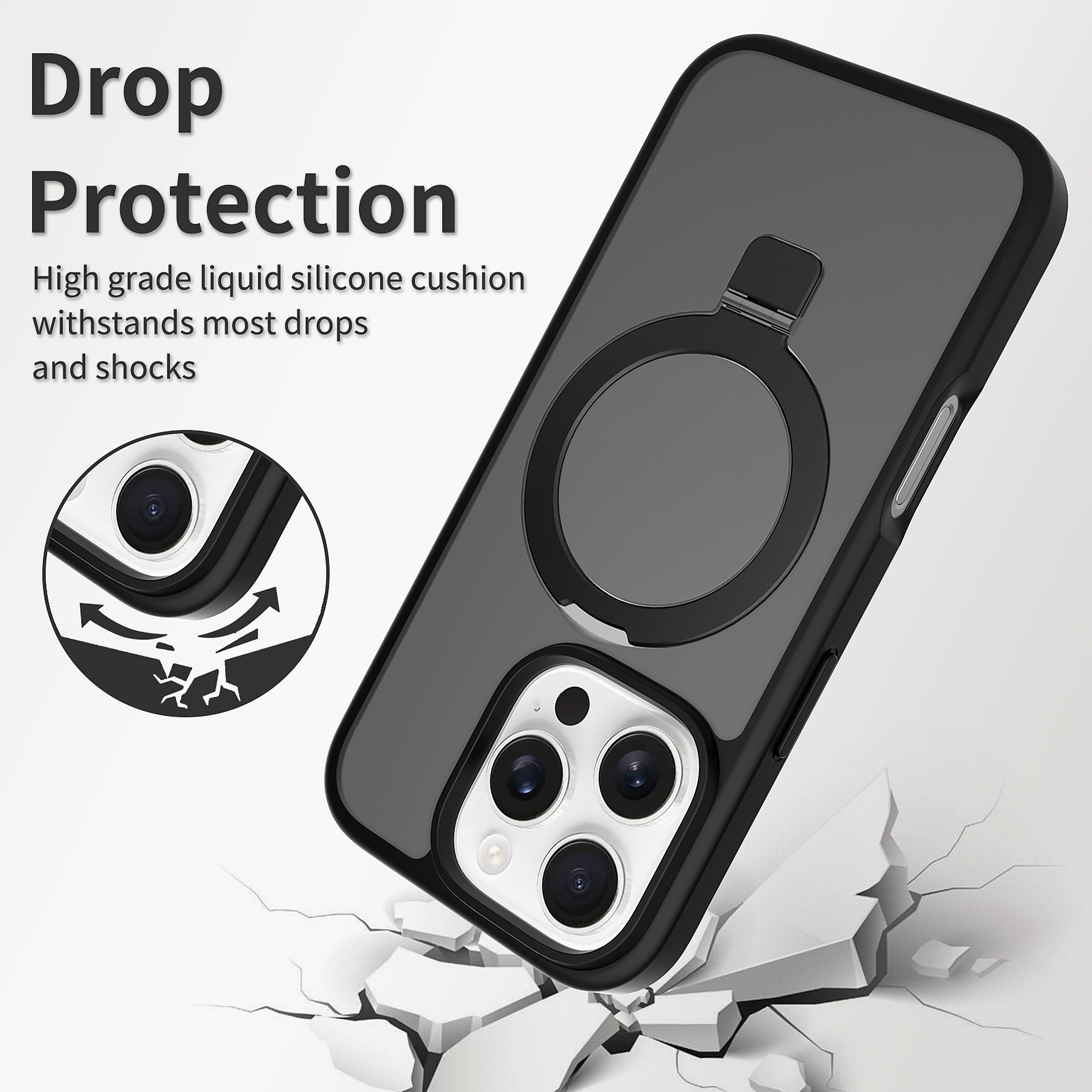 SendaFit Matte Skin-Feel Racket-Stand Case for iPhone 16 Pro detail 23
