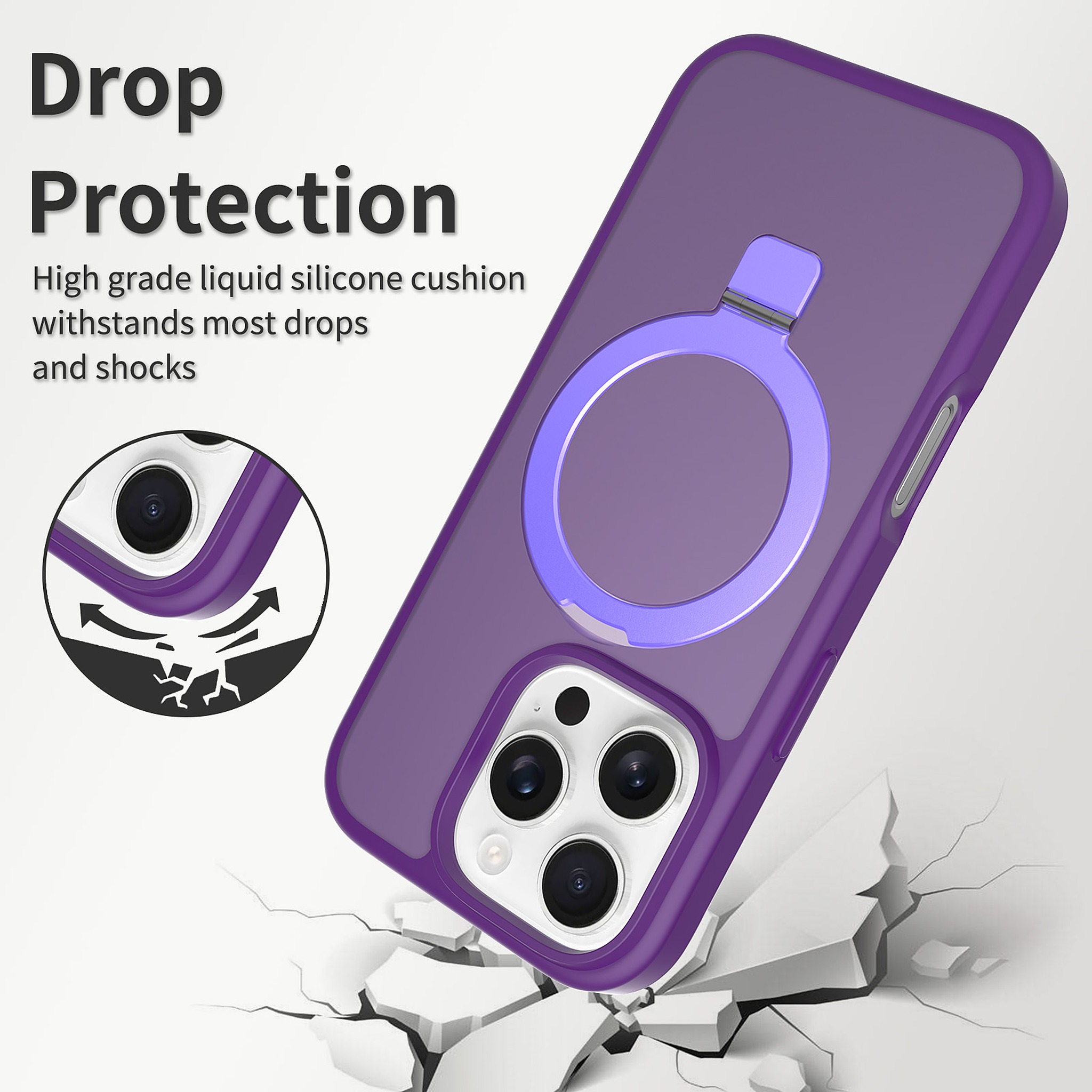SendaFit Matte Skin-Feel Racket-Stand Case for iPhone 16 Pro detail 3