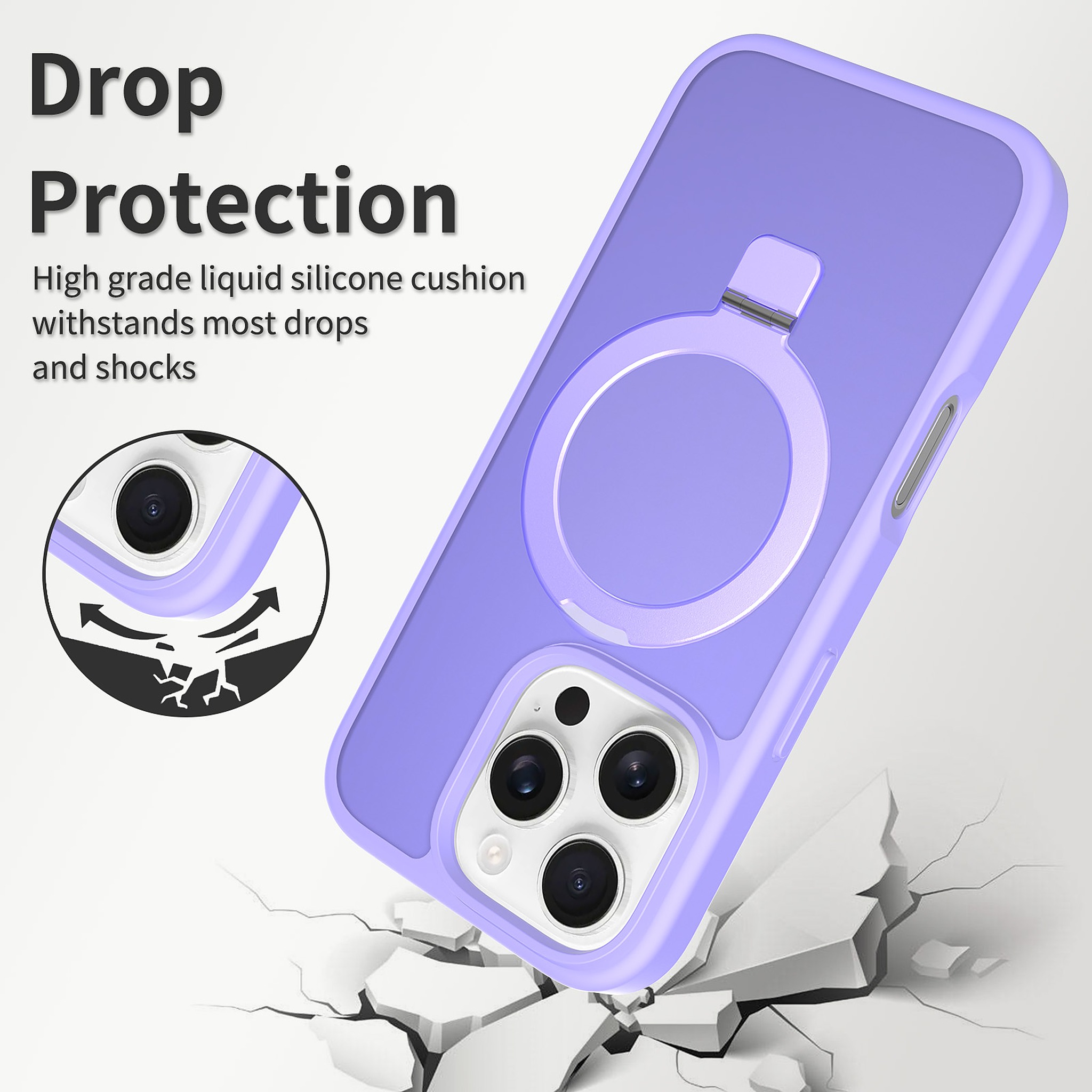 SendaFit Matte Skin-Feel Racket-Stand Case for iPhone 16 Pro detail 4