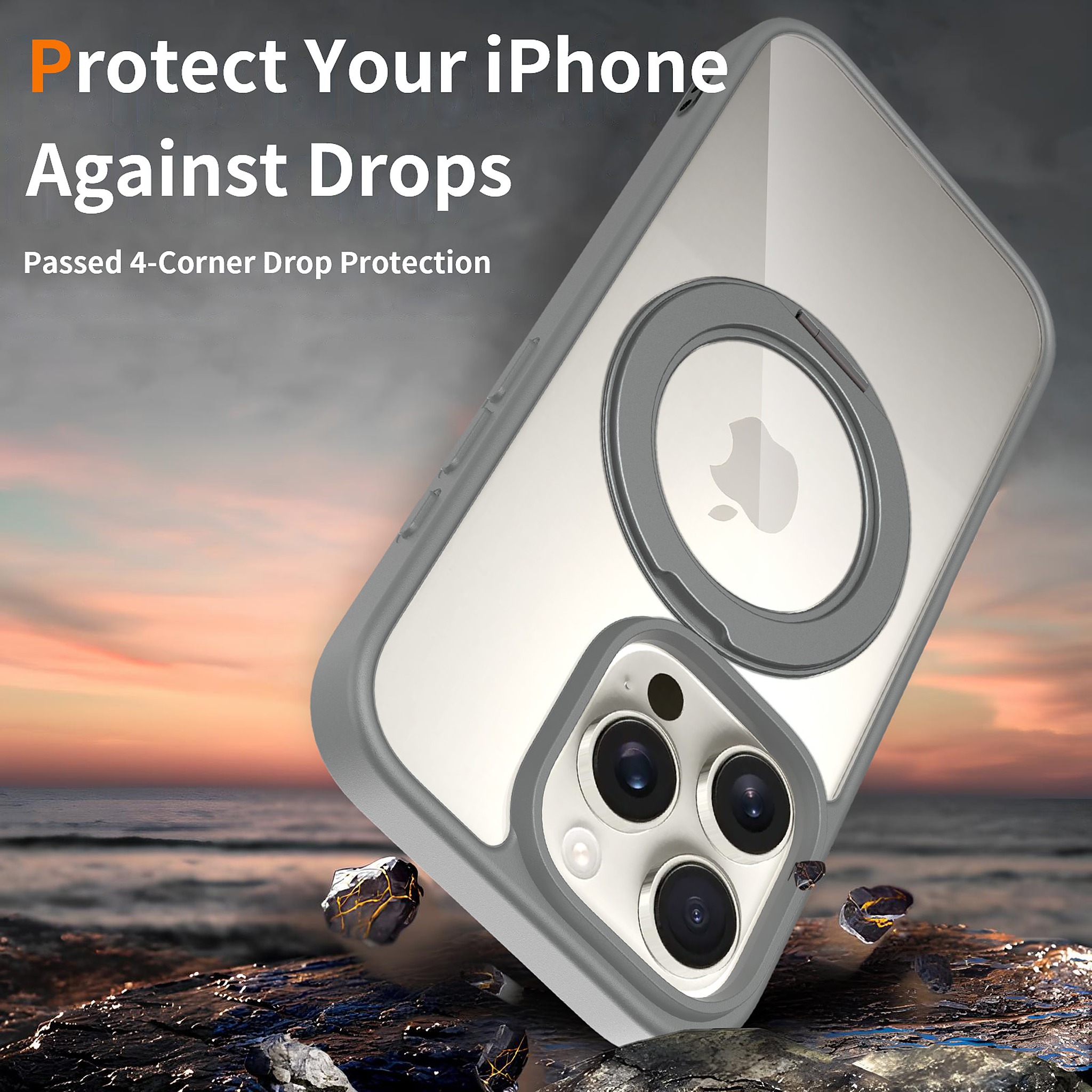 SendaFit Clear 360° Stand Case for iPhone 16 Pro detail 10