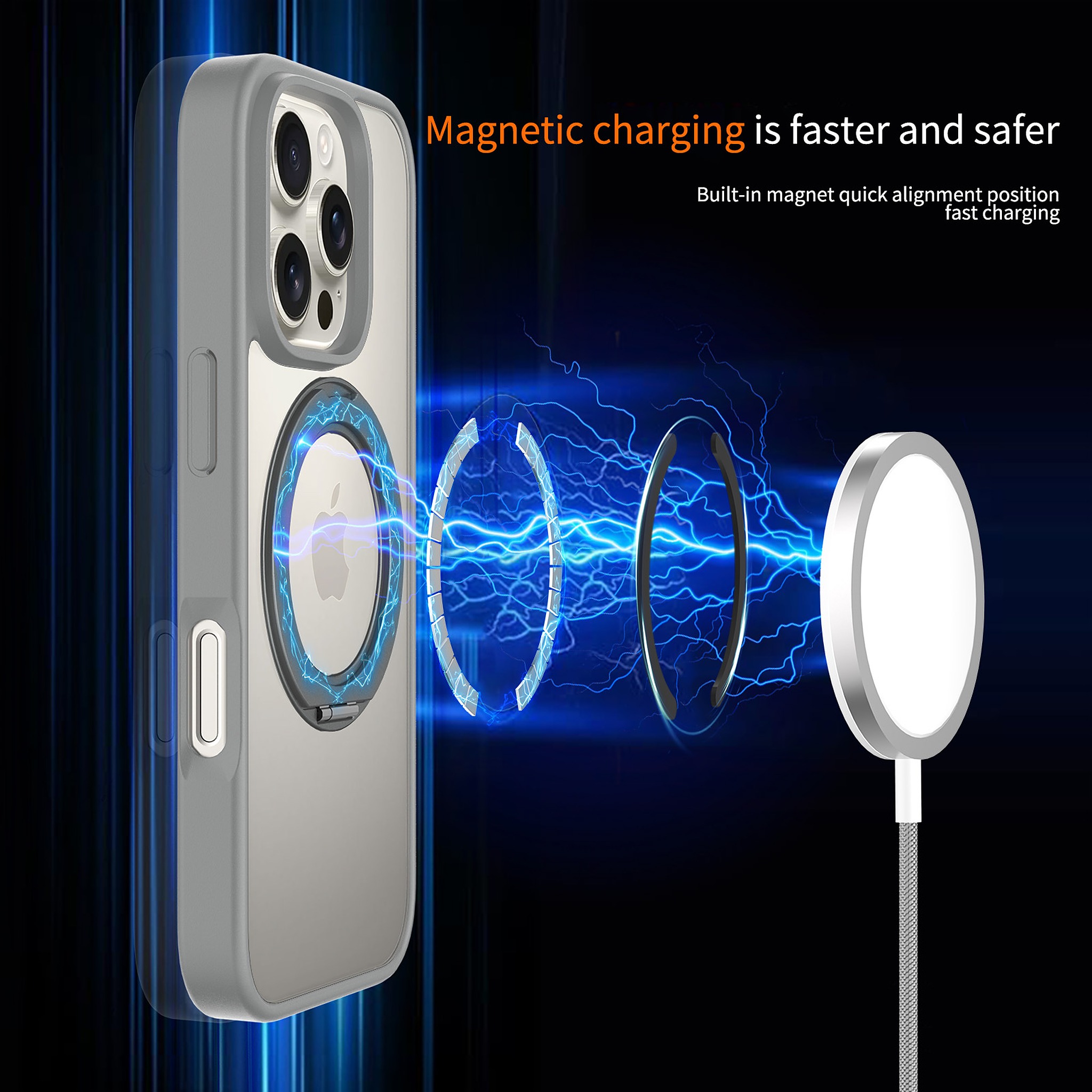 SendaFit Clear 360° Stand Case for iPhone 16 Pro detail 14