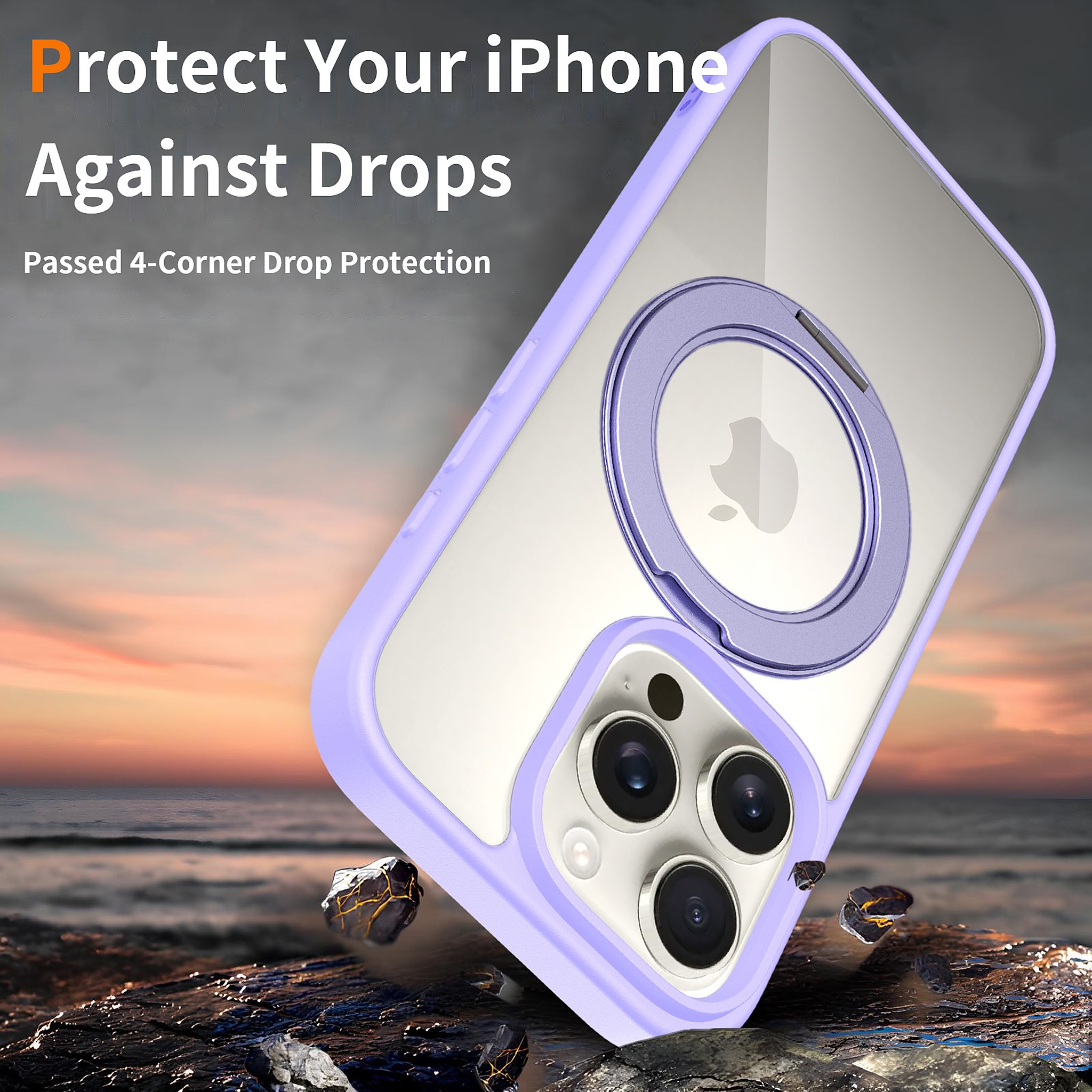 SendaFit Clear 360° Stand Case for iPhone 16 Pro detail 15