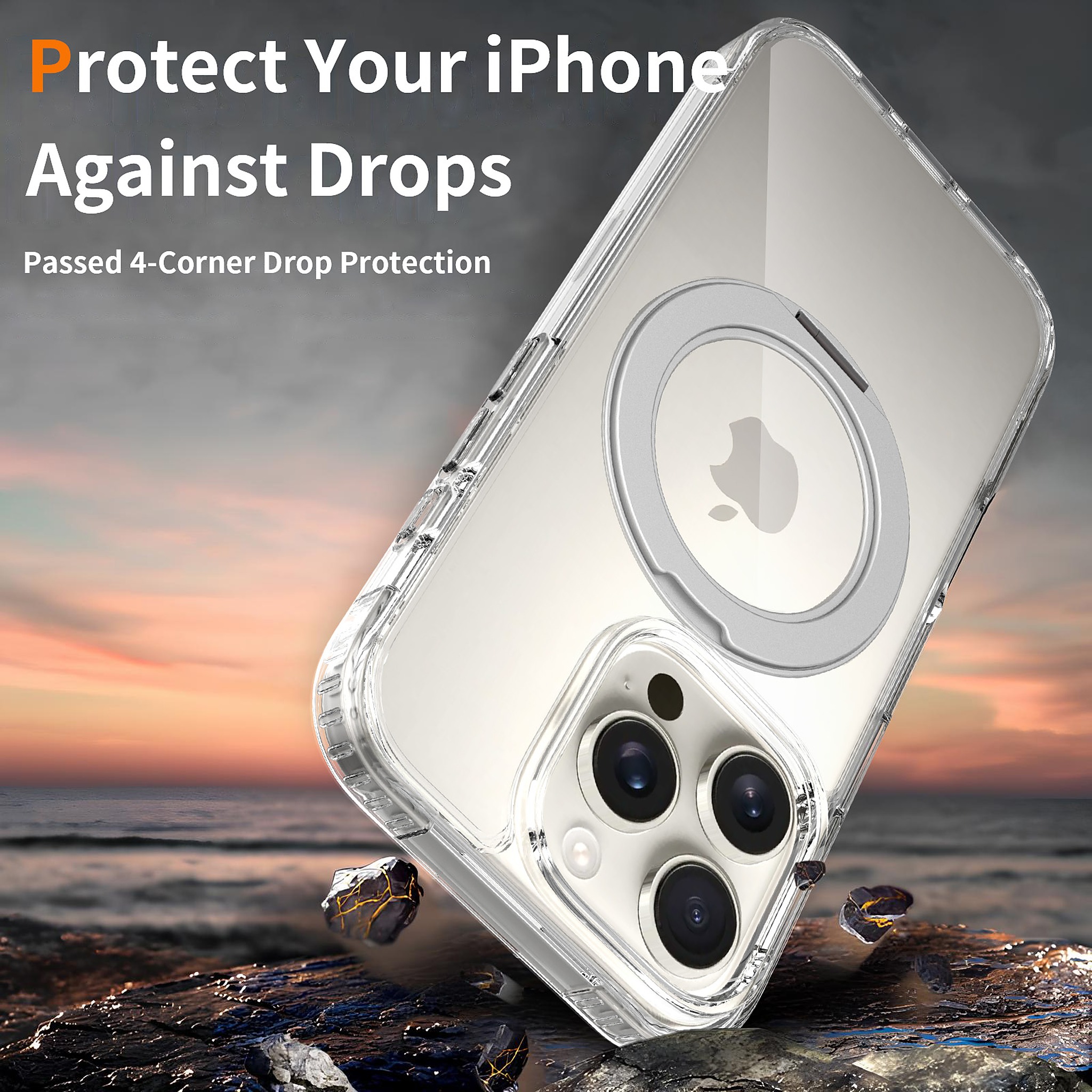 SendaFit Clear 360° Stand Case for iPhone 16 Pro detail 18