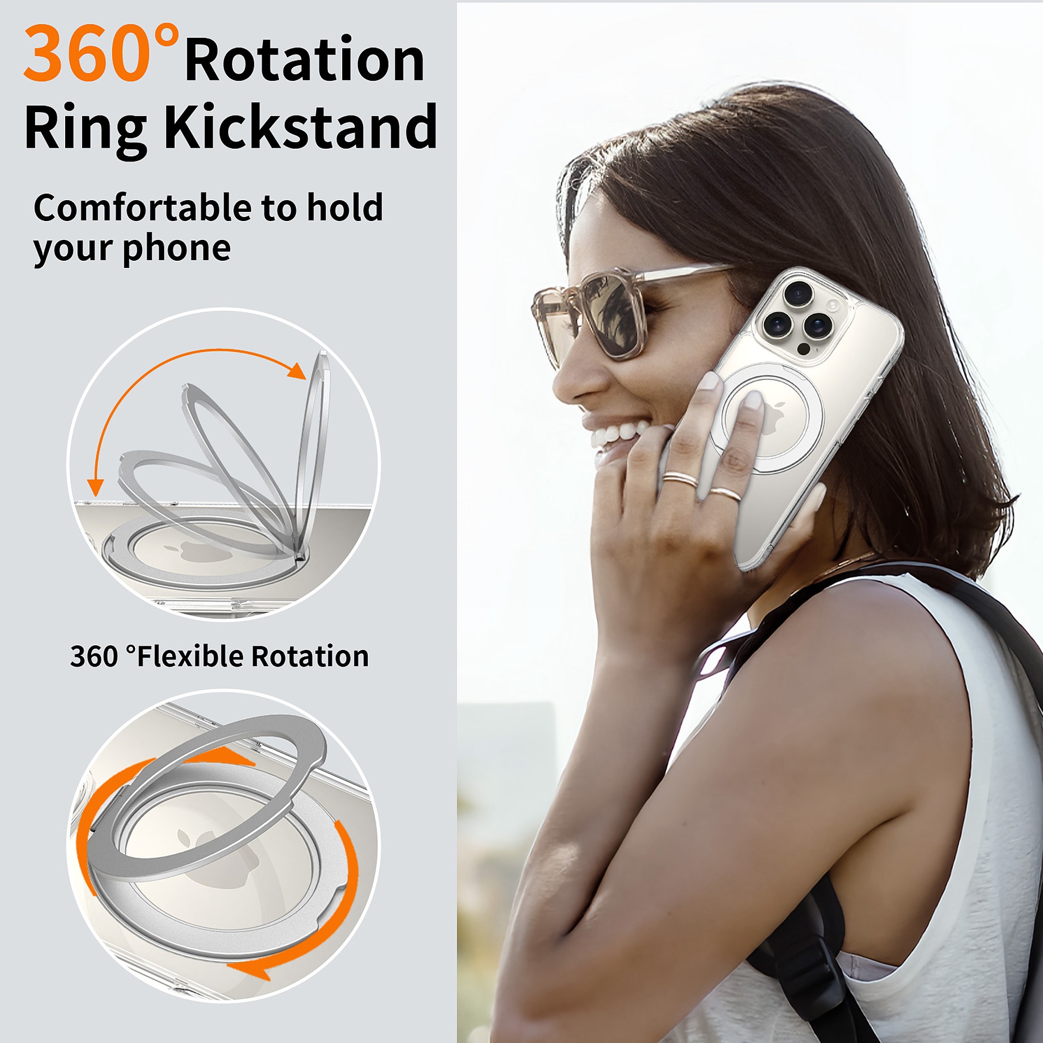SendaFit Clear 360° Stand Case for iPhone 16 Pro detail 27