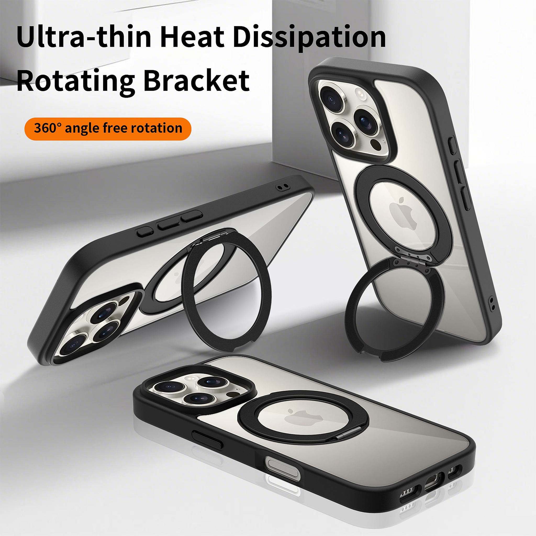 SendaFit Clear 360° Stand Case for iPhone 16 Pro detail 3