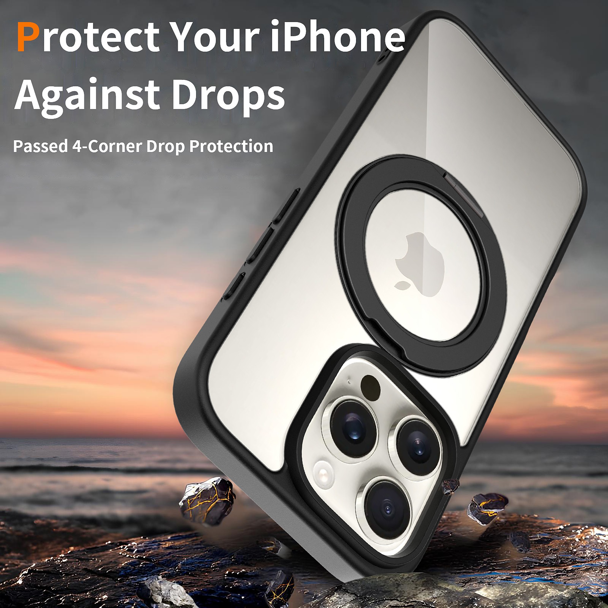 SendaFit Clear 360° Stand Case for iPhone 16 Pro detail 35