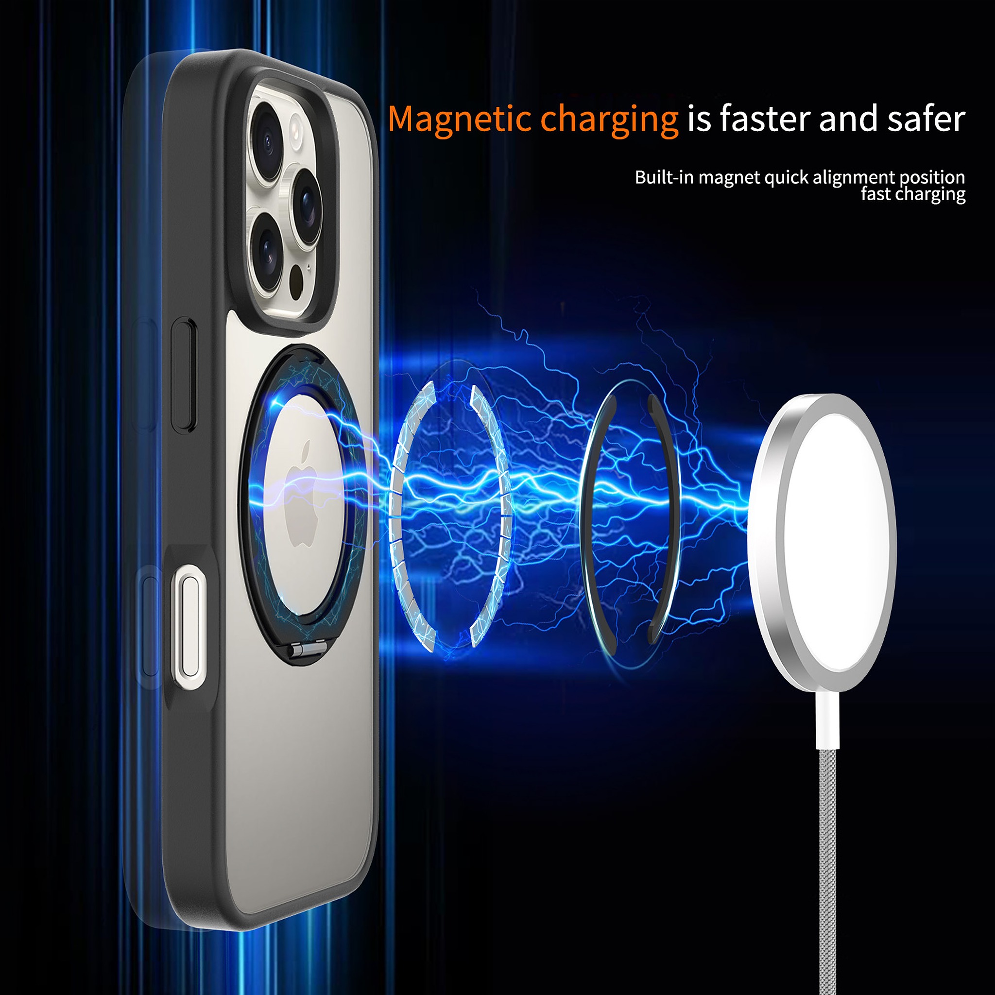 SendaFit Clear 360° Stand Case for iPhone 16 Pro detail 4